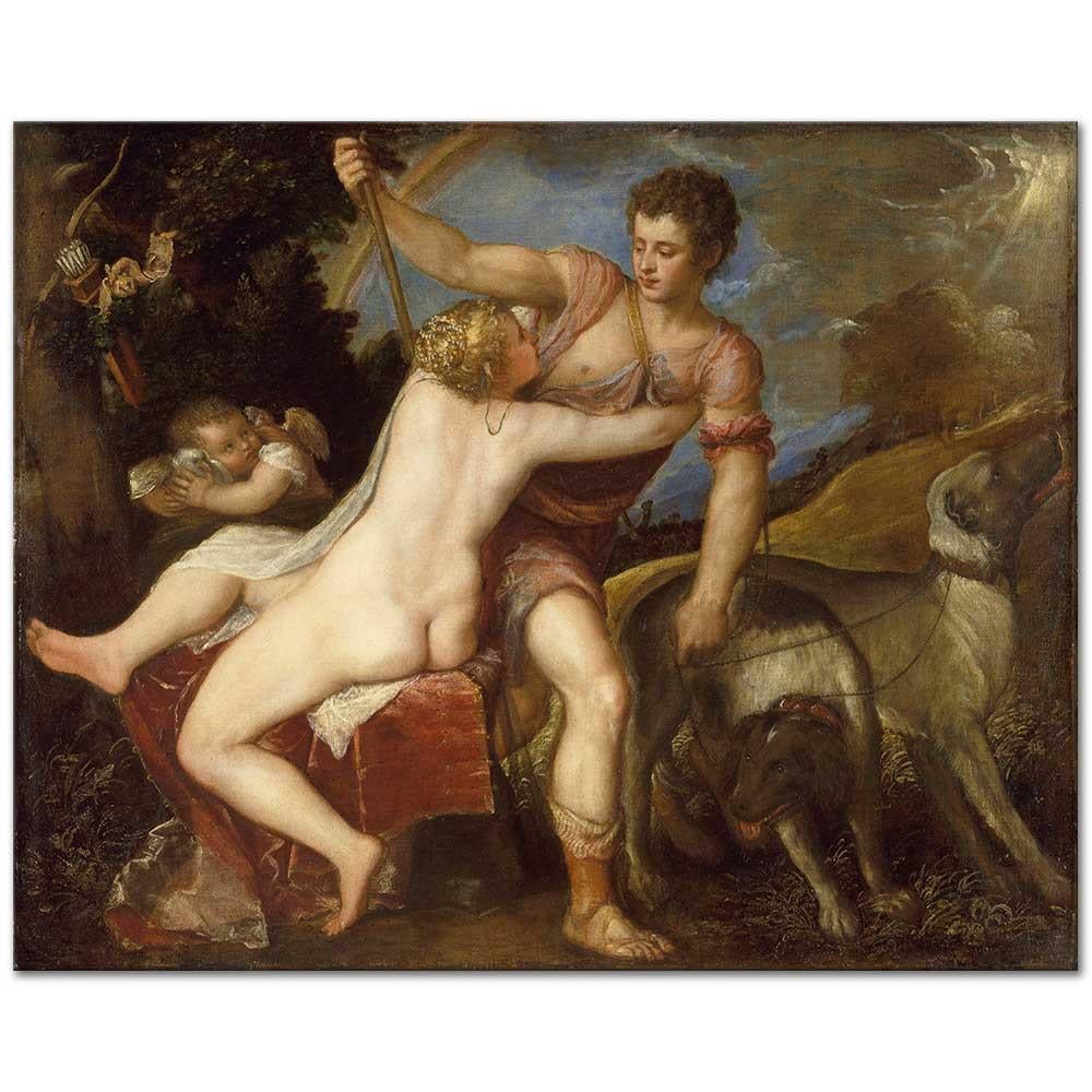 Venus and Adonis by Titian as Art Print