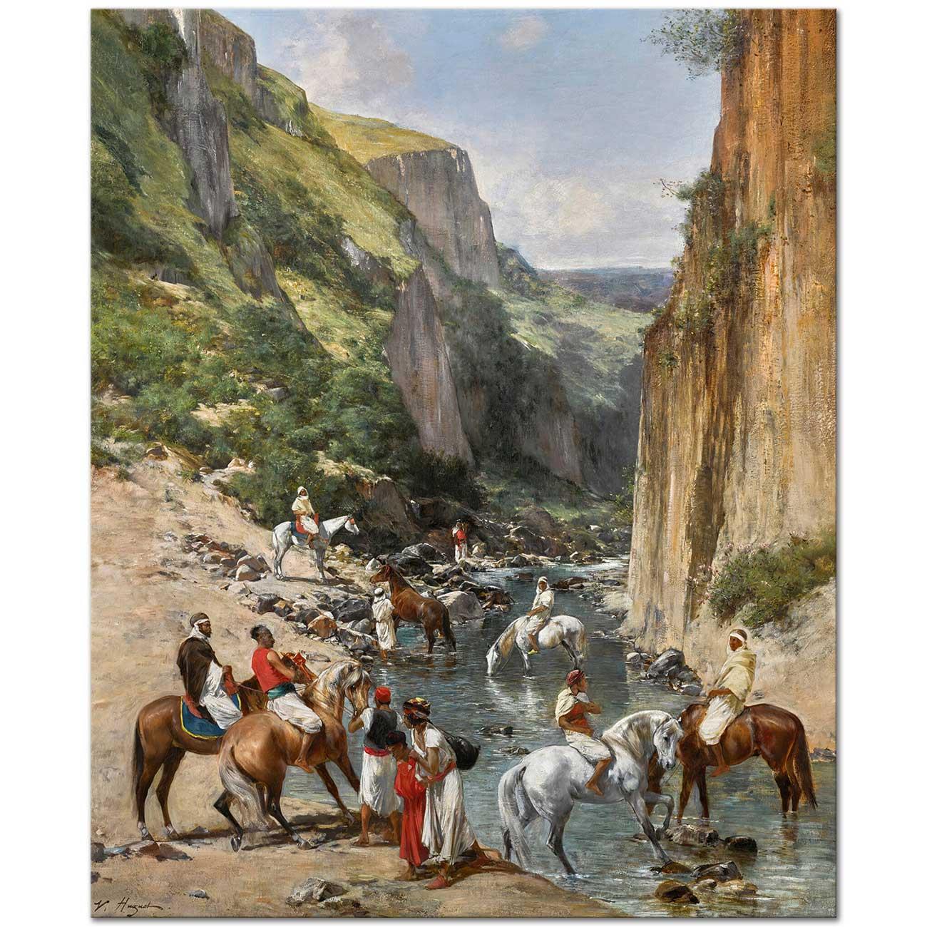 Riders In A Ravine by Victor Huguet