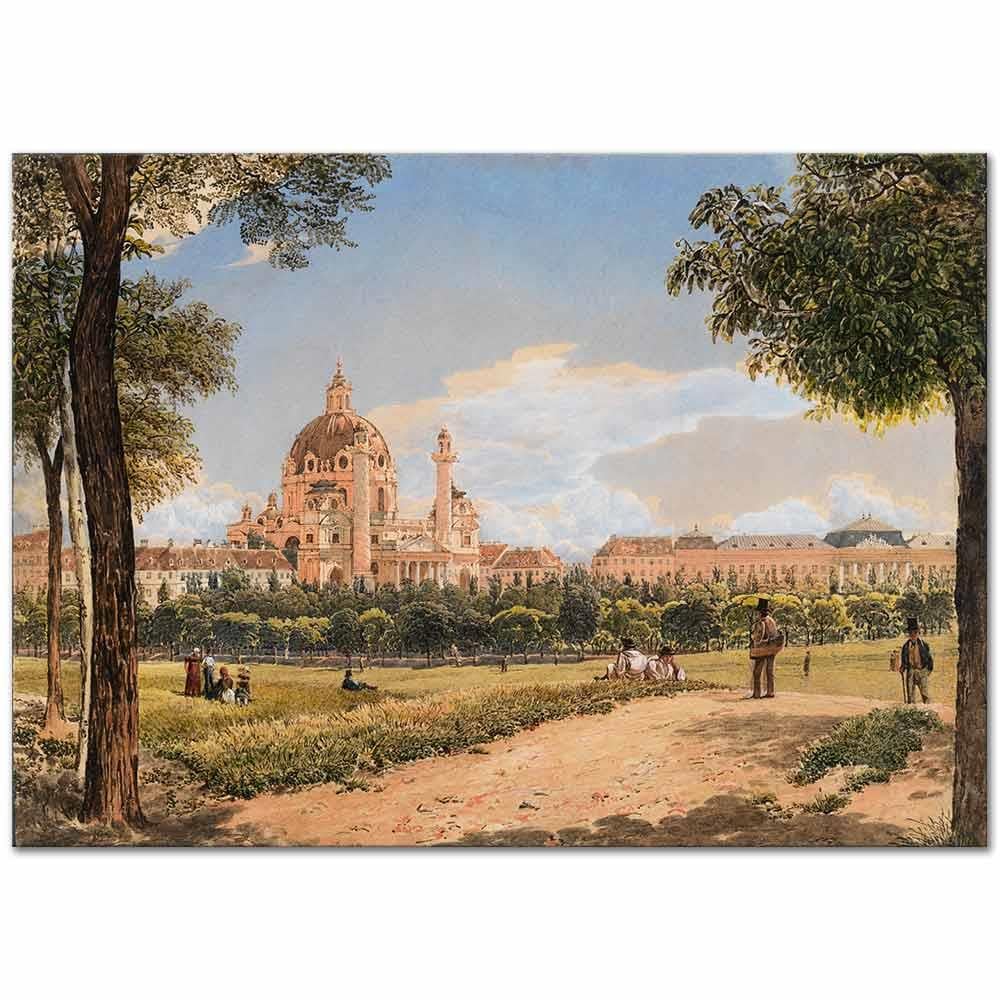 View of St. Charles Church by Rudolf Ritter von Alt as Art Print