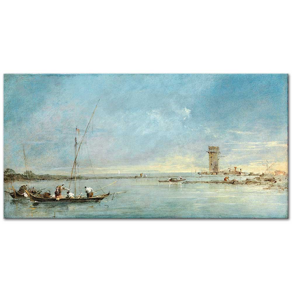 View of the Venetian Lagoon with the Tower of Malghera as Fine Art Print