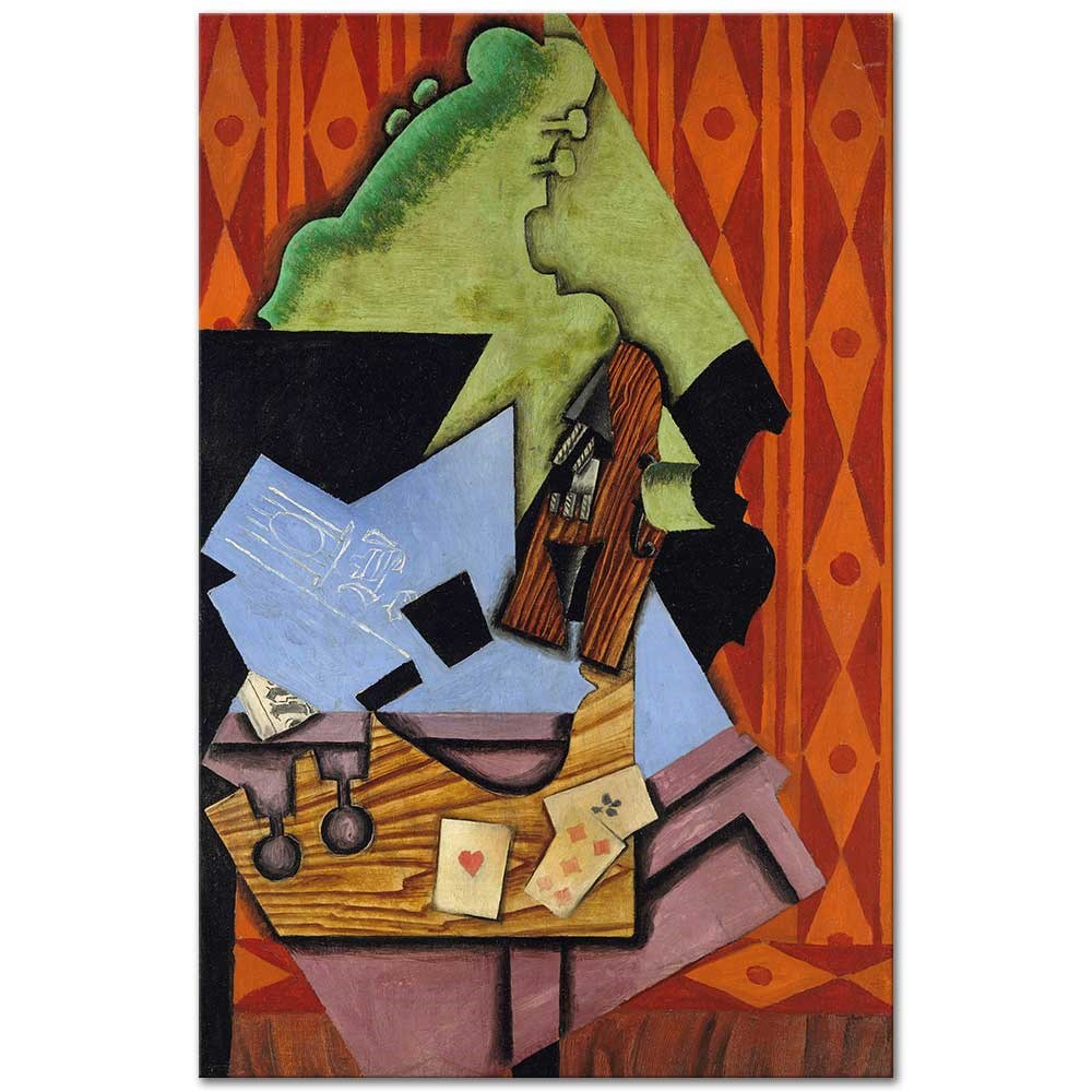 Violin And Playing Cards On A Table by Juan Gris
