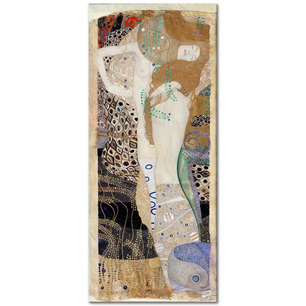 Gustav Klimt Su Yılanı ile Kanvas Tablo