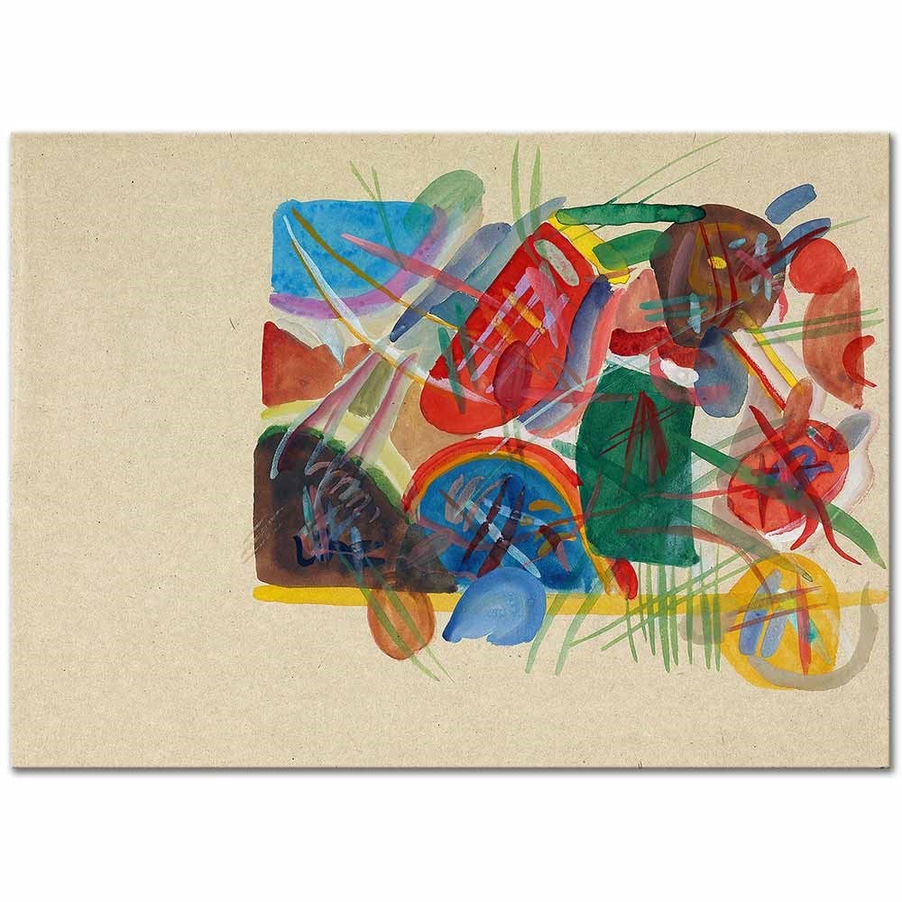 Wassily Kandinsky Orman ve Gökkuşağı ile Suluboya Kanvas Tablo