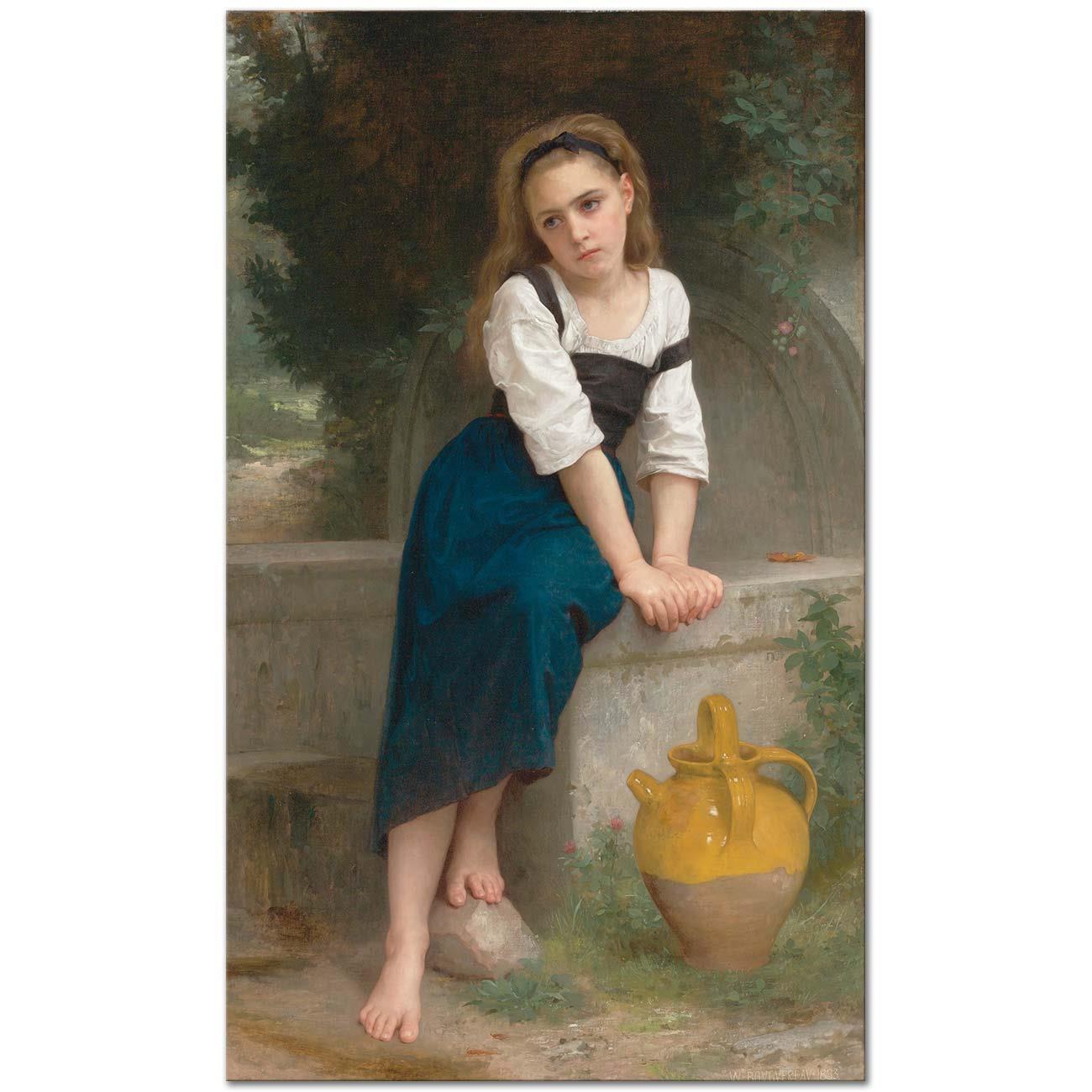 William Adolphe Bouguereau Çeşme Başındaki Yetim Kız Kanvas Tablo