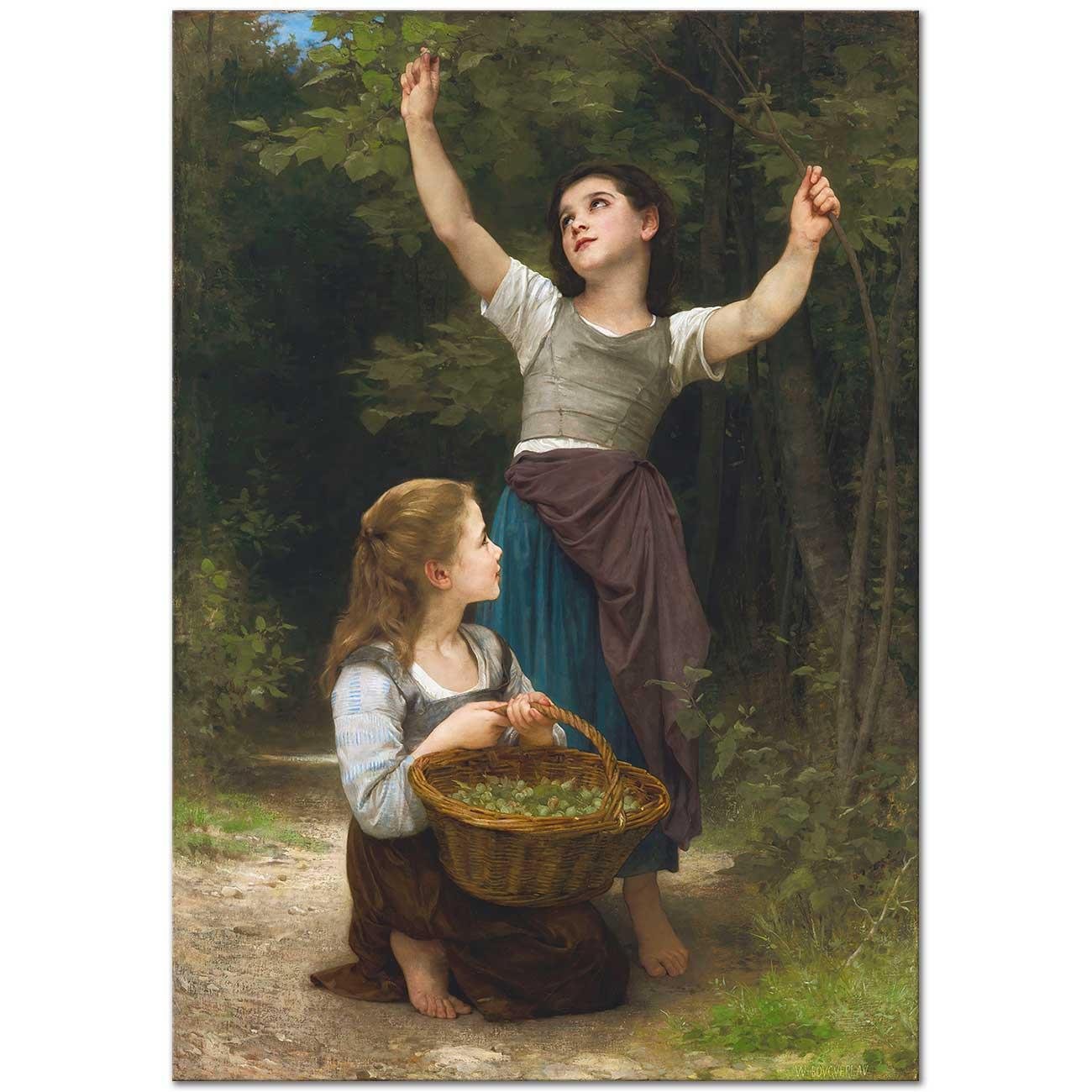 William Adolphe Bouguereau Récolte de Noisettes Art Print