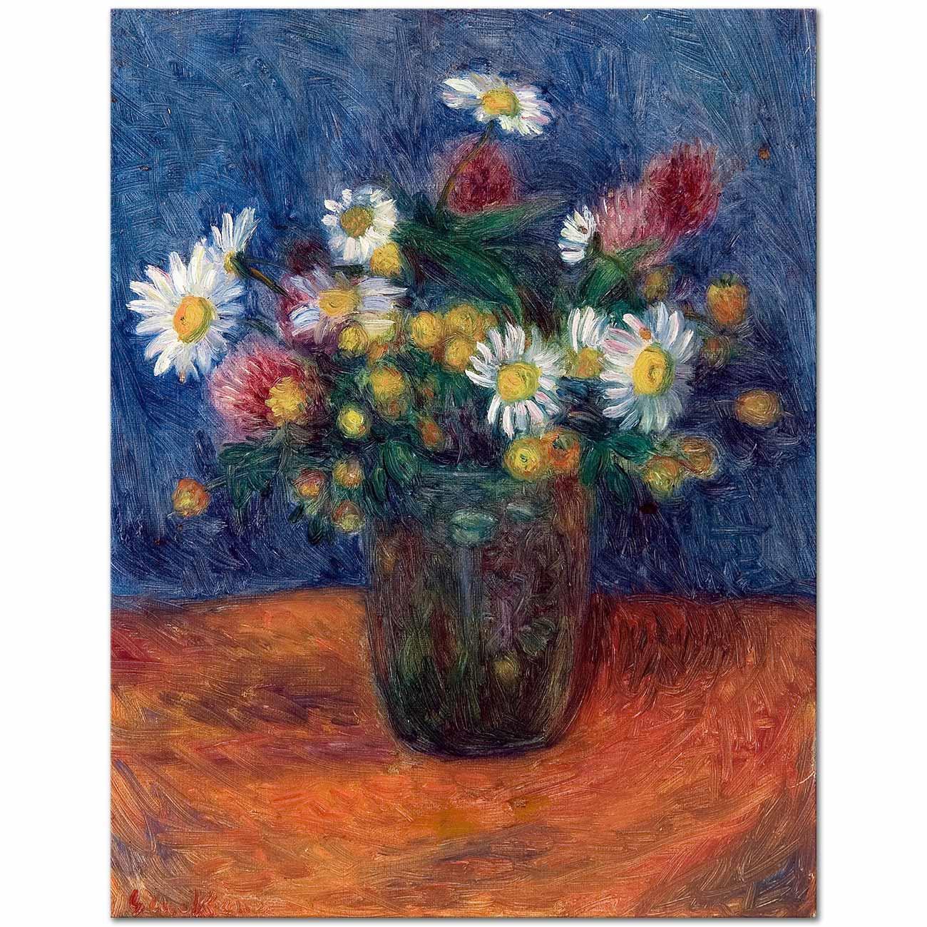 William Glackens Vazoda Çiçekler Kanvas Tablo