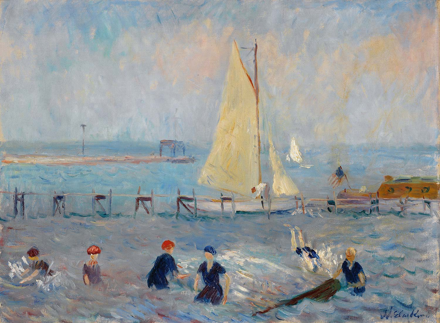 Seascape With Six Bathers Bellport by William Glackens