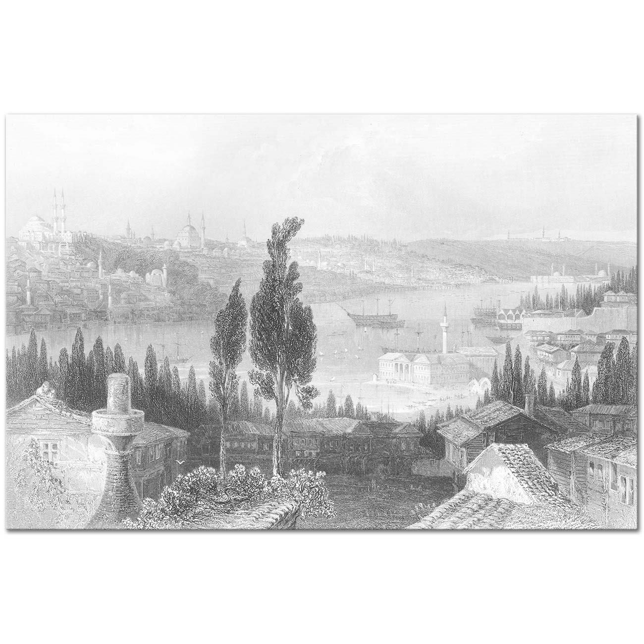 William Henry Bartlett View to Bosphorus Art Print