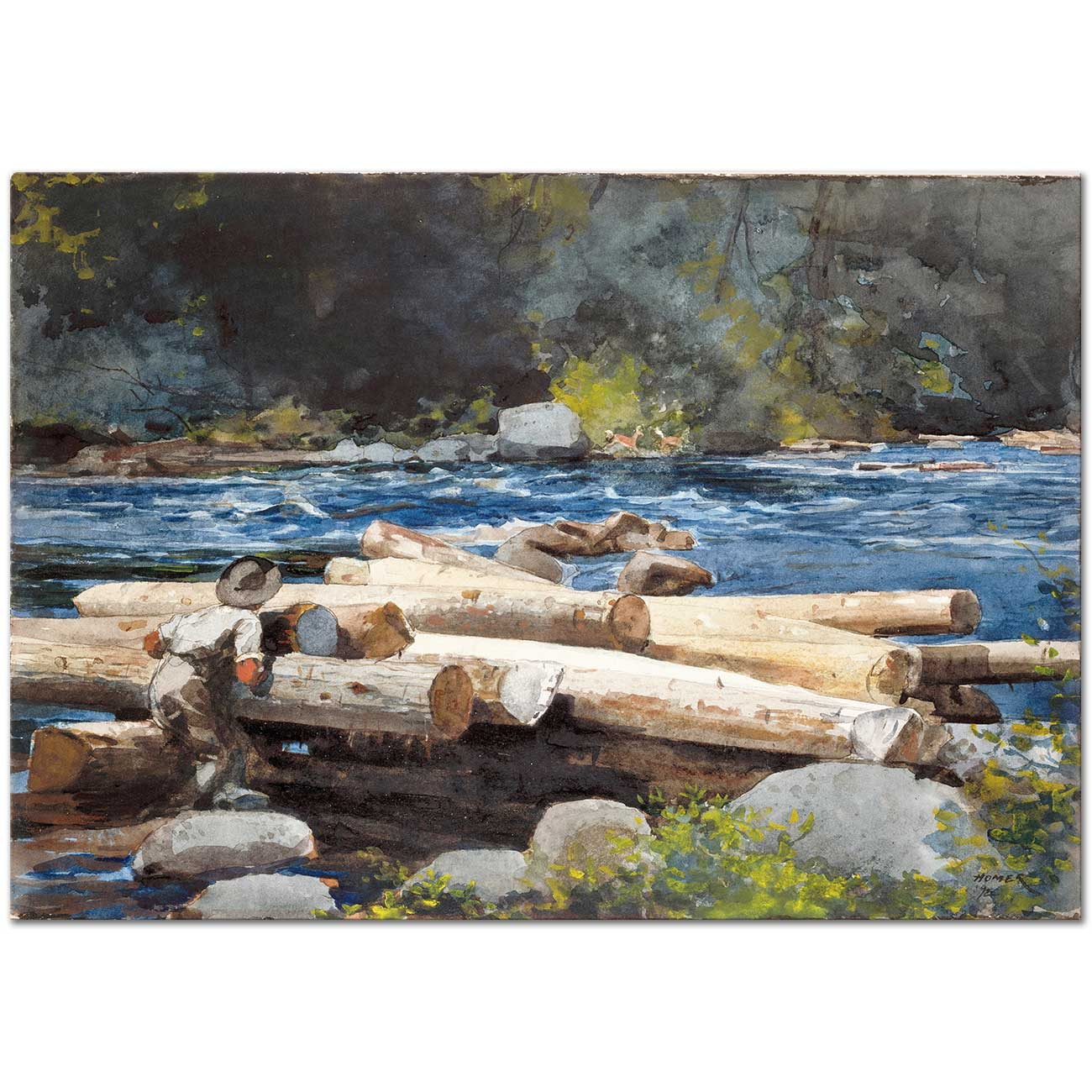 Winslow Homer Hudson Nehri Kanvas Tablo