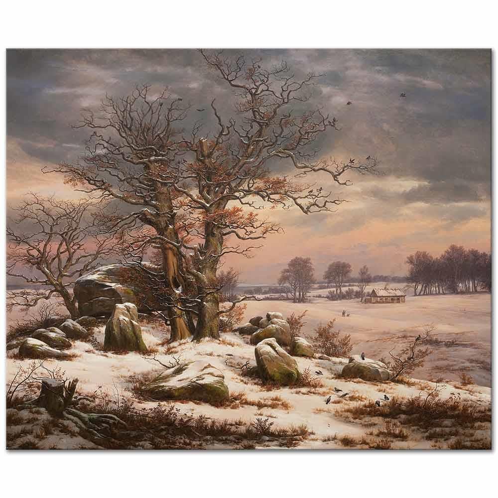Johan Christian Dahl Vordinborg'dan Kış Kanvas Tablo