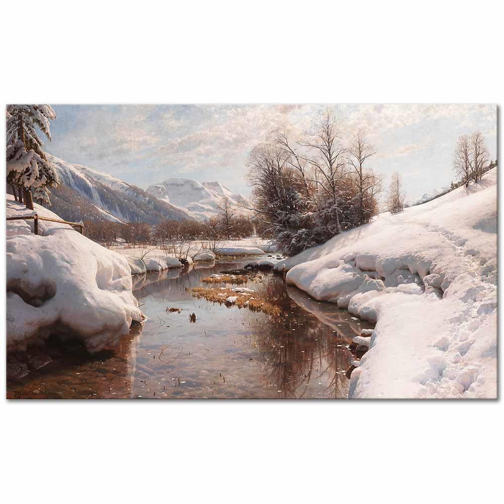 Peder Mørk Mønsted Engadin'de Kış Güneşi Kanvas Tablo
