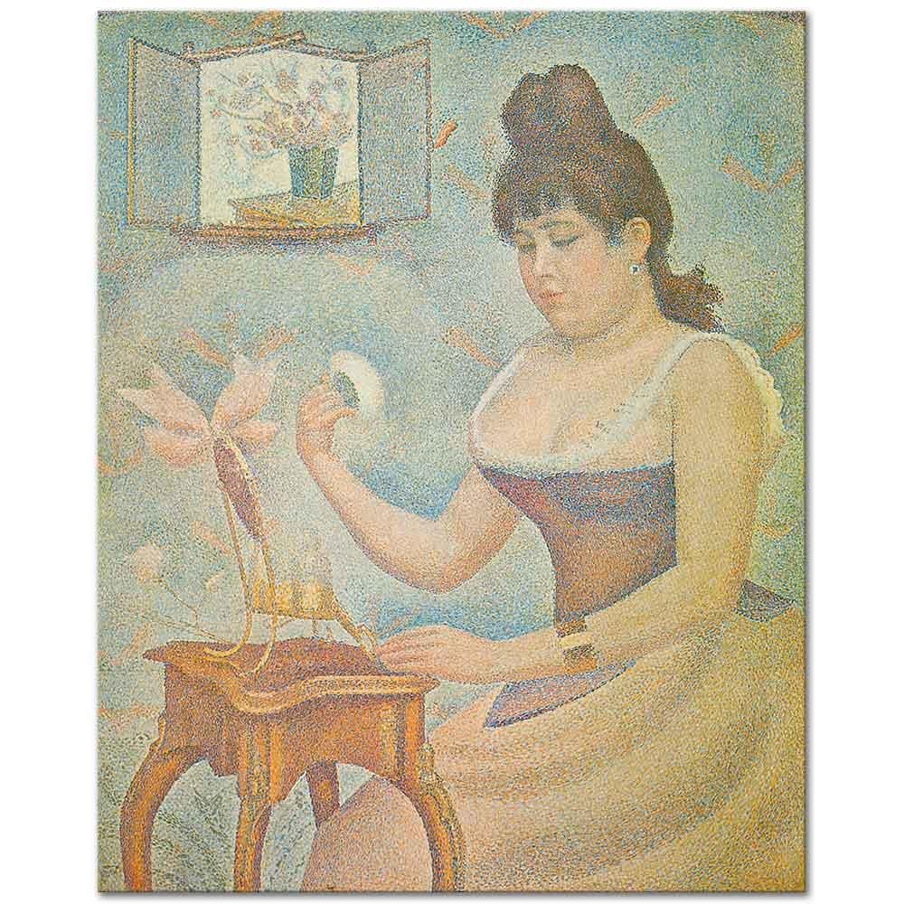 Georges Seurat Mor Korseli Kadın Kanvas Tablo
