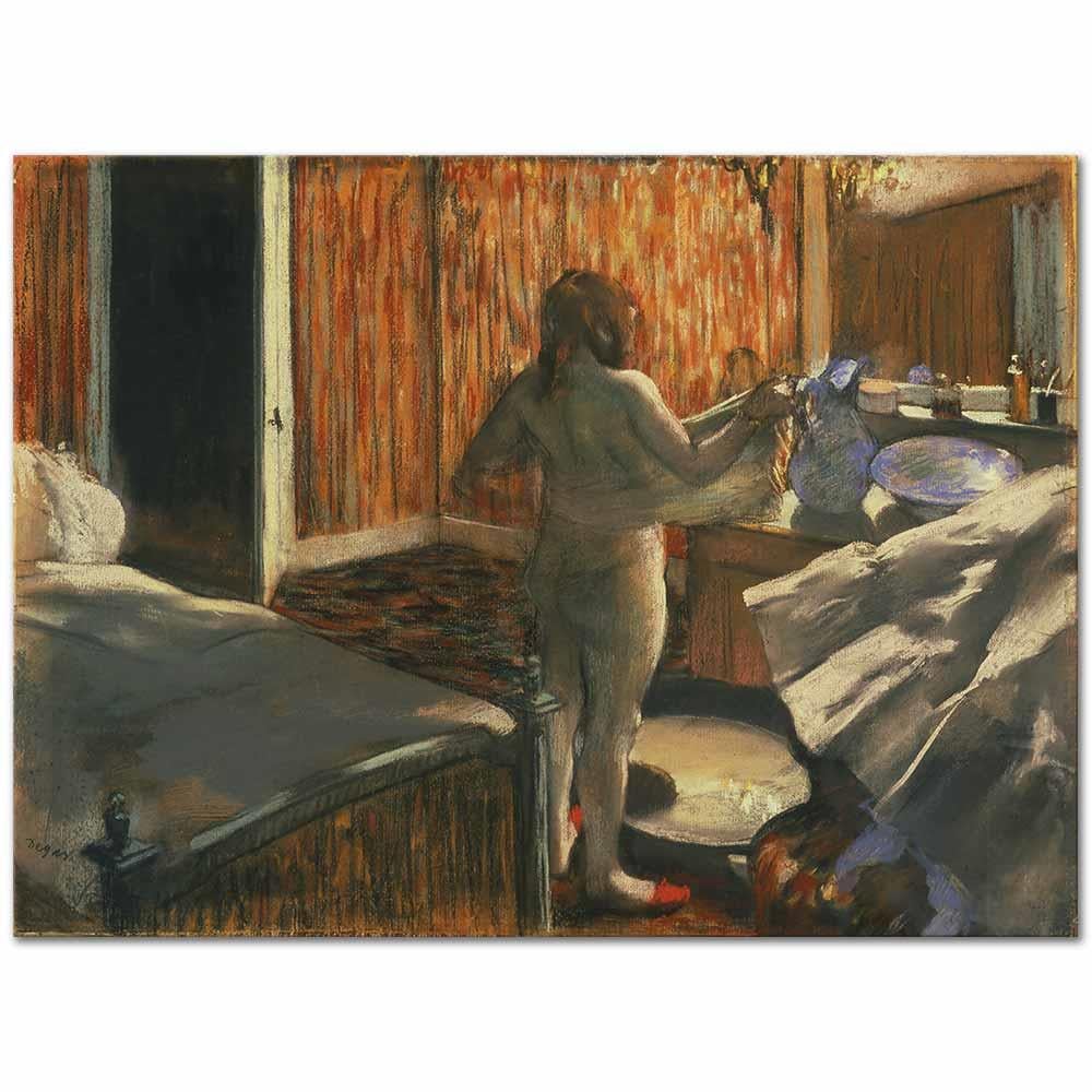 Woman Drying Herself after the Bath by Edgar Degas as Art Print