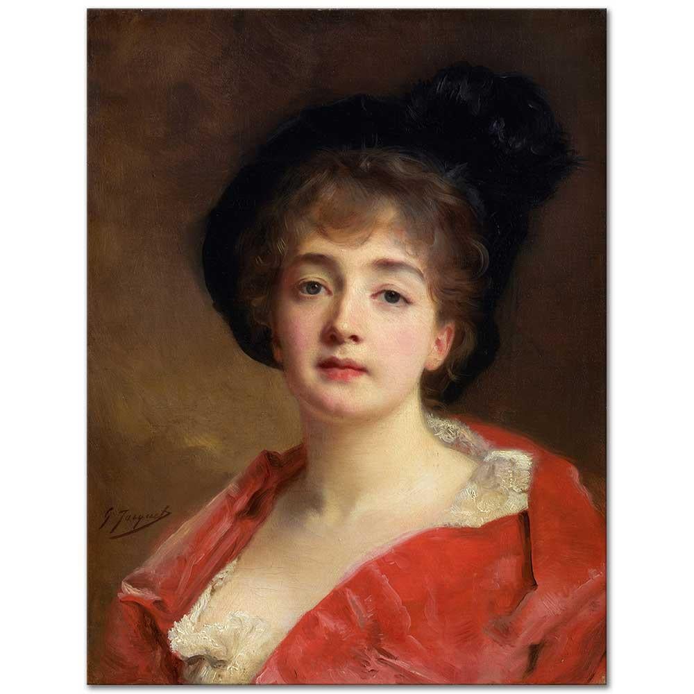 Woman In Red by Gustave Jean Jacquet