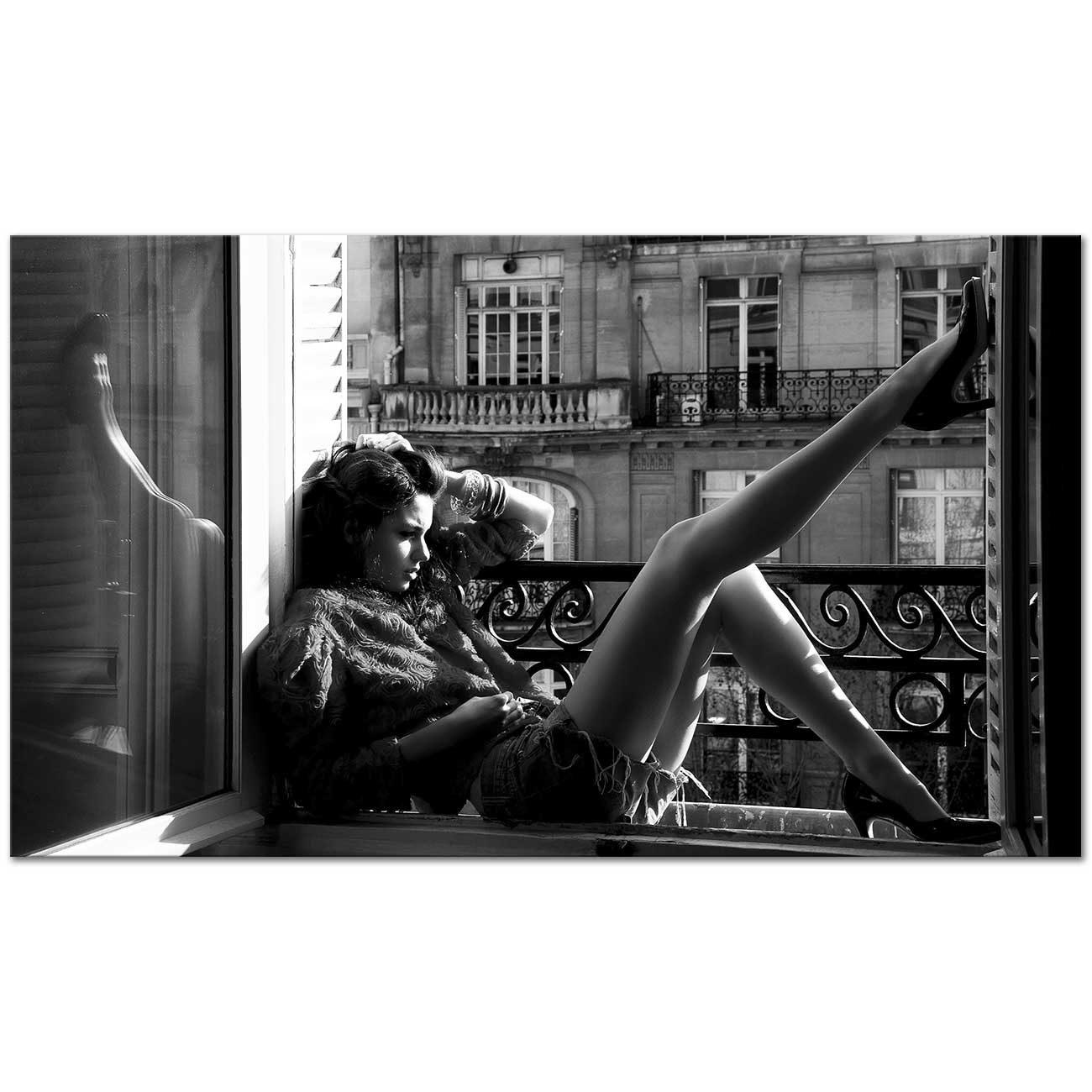 Woman Sitting Near The Window Art Print