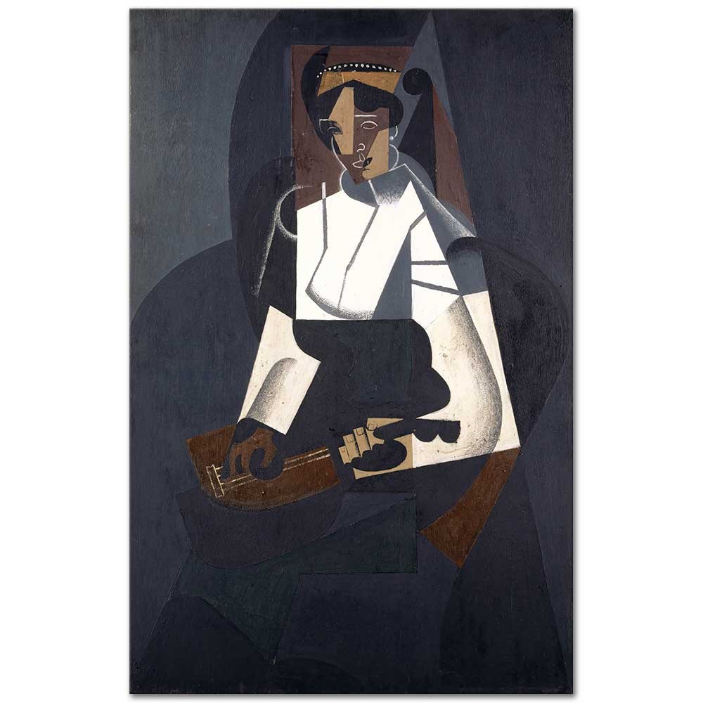 Juan Gris Mandolinli Kadın Kanvas Tablo