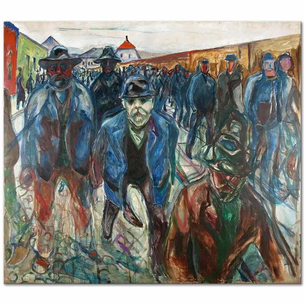 Workers On Their Way Home by Edvard Munch as Art Print