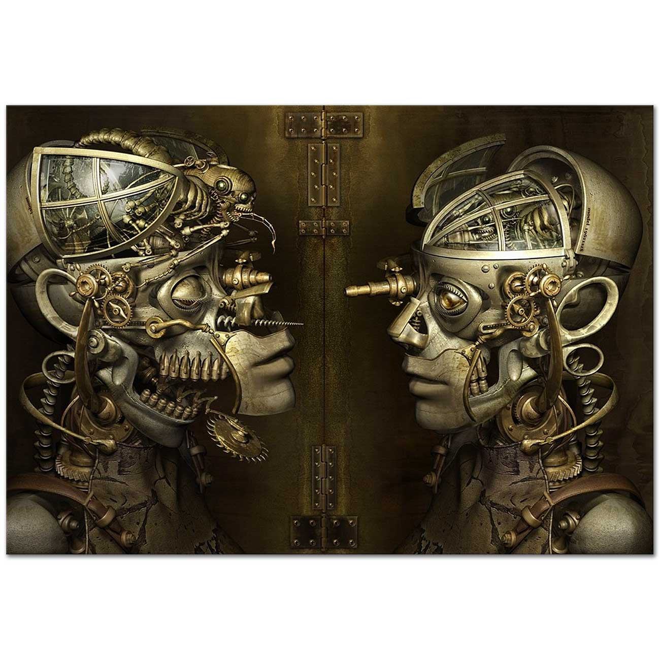 Robotların Dünyası Steampunk Kanvas Tablo