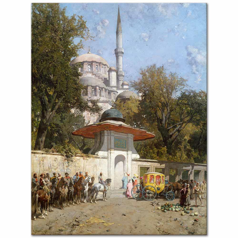 Alberto Pasini Yeni Valide Camii Eminönü Kanvas Tablo
