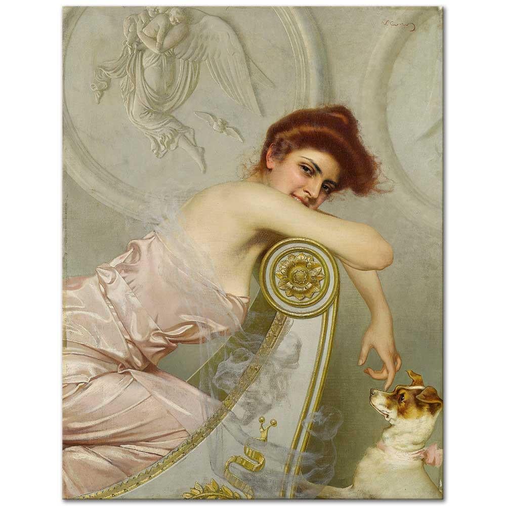 Vittorio Matteo Corcos Koltukta Genç Kadın Kanvas Tablo