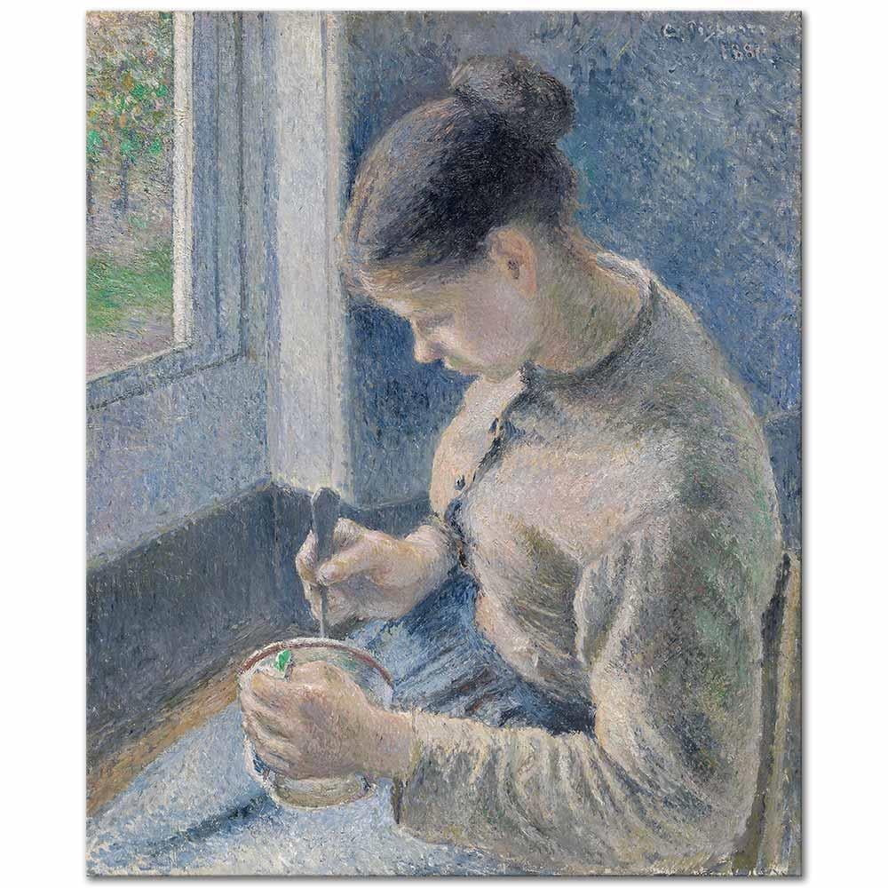 Camille Pissarro Kahvesini Hazırlayan Köylü Kadın Kanvas Tablo
