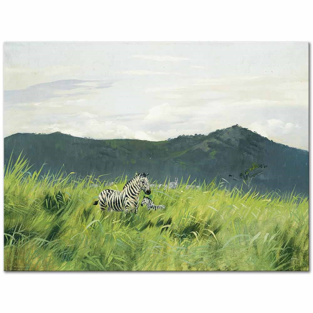 Wilhelm Kuhnert Bozkırdaki Zebra Kanvas Tablo