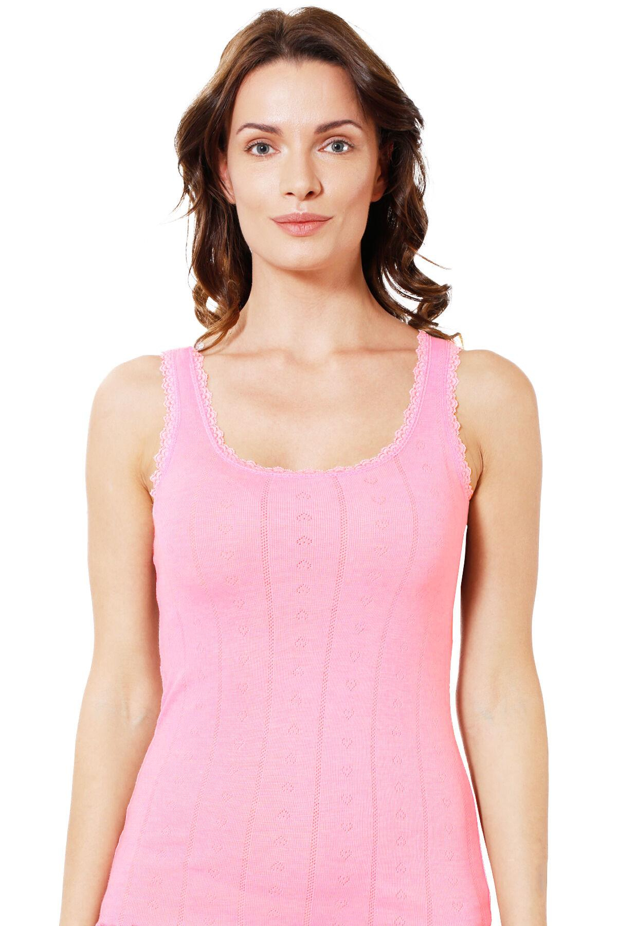  Kadın Yumoş Atlet Pembe | Kompedan K23493 