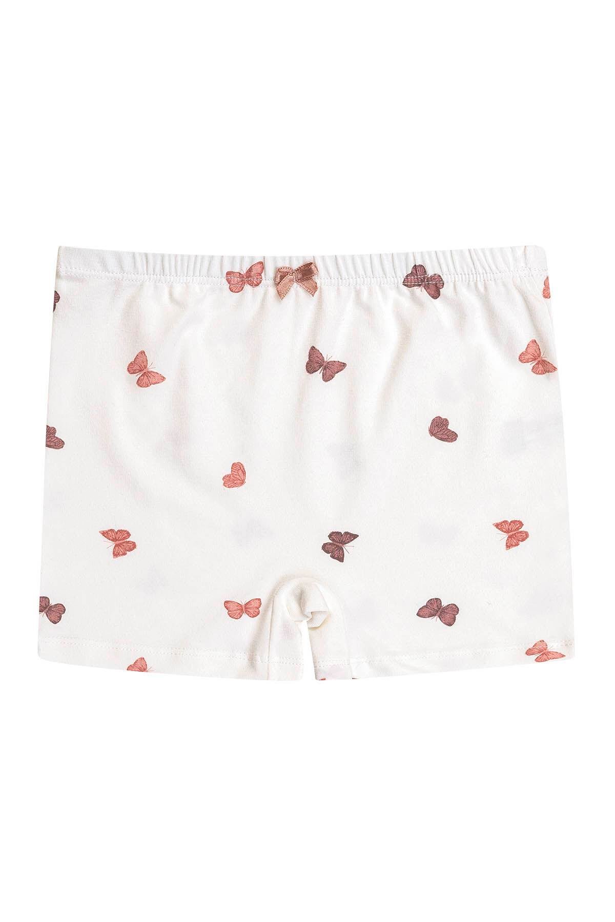 5'li Paket Kız Çocuk Karışık Desenli Pamuklu Yumuşak Şort Boxer | 41602