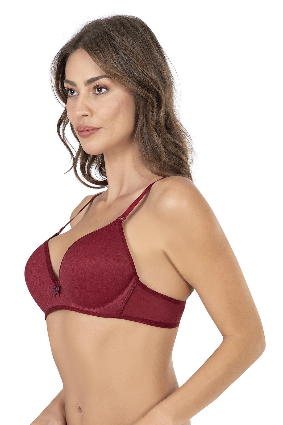 Basic B Cup Dolgulu Sütyen Bordo