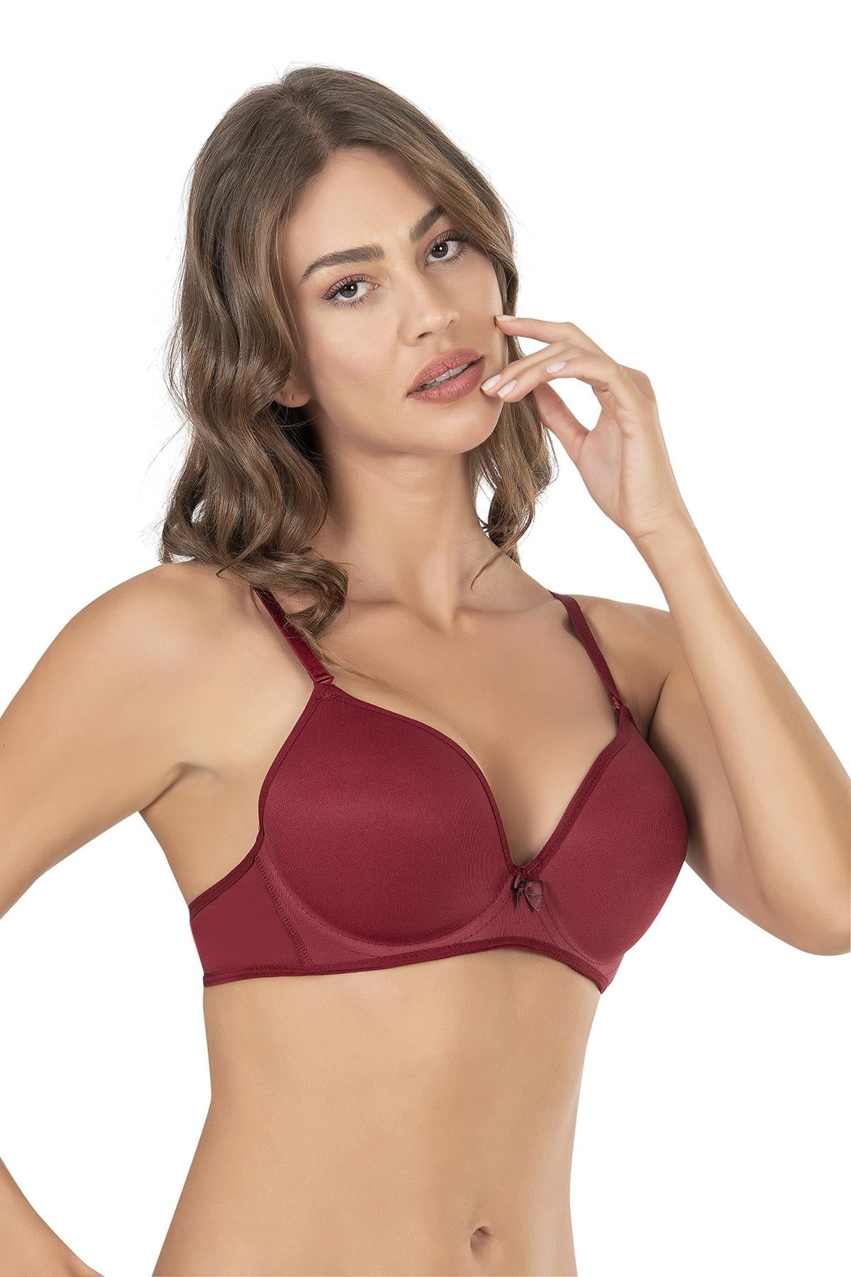 Basic B Cup Dolgulu Sütyen Bordo