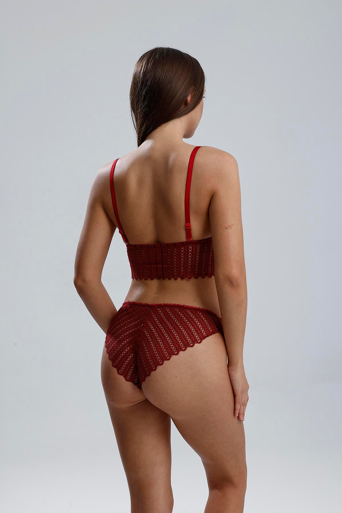 Dantelli Bralet Sütyen Takım | Bordo  810