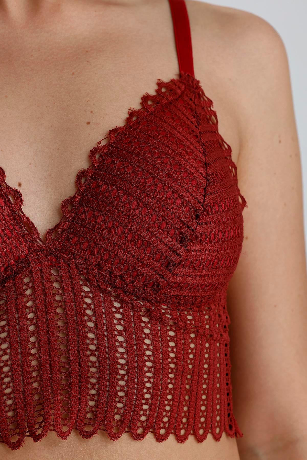 Dantelli Bralet Sütyen Takım | Bordo  810