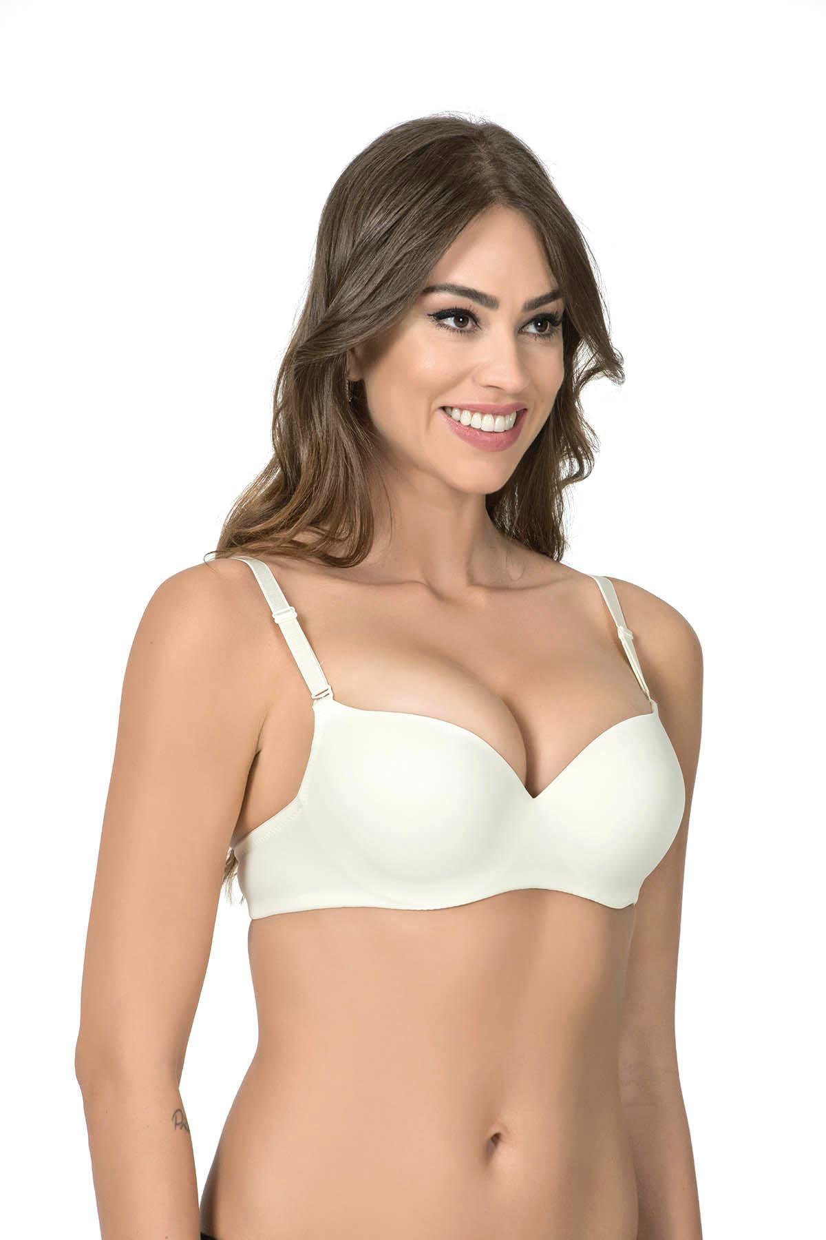 Dolgusuz Kulaklı Sütyen Ekru | Belvu 1108 