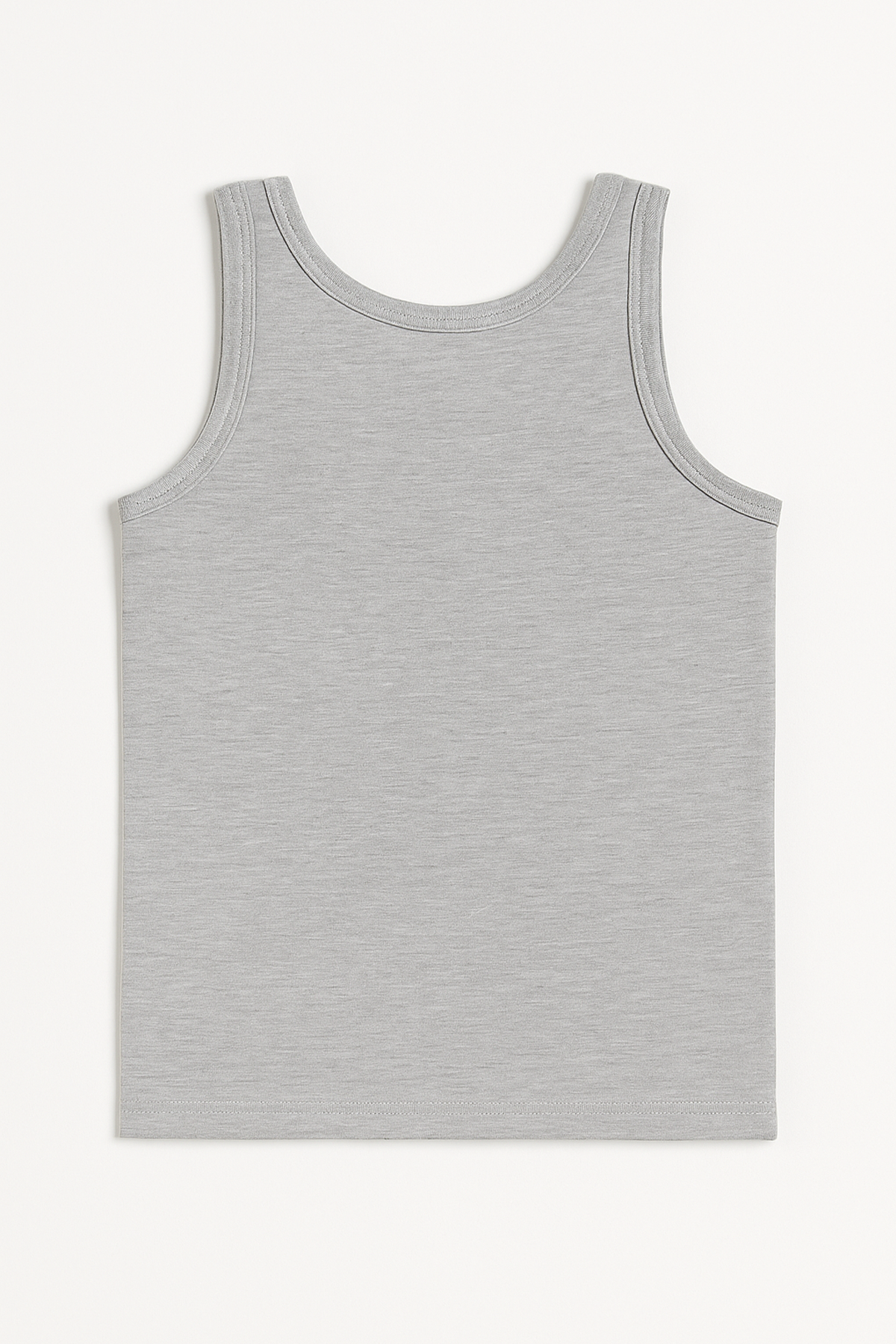 Erkek Çocuk %100 Pamuklu Ribana Kalın Askılı Atlet | Gri Melanj K0801