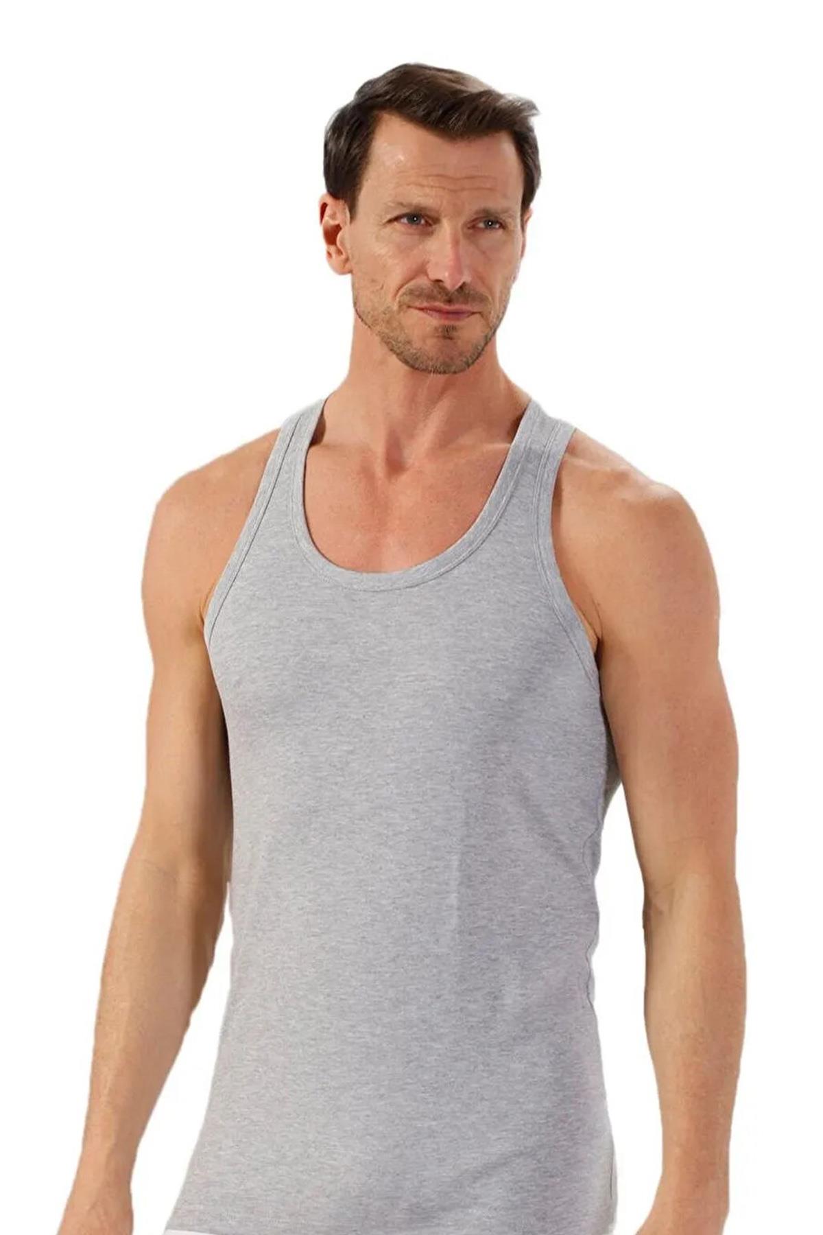 Erkek Likralı Sporcu Atlet Gri Melanj | K0267