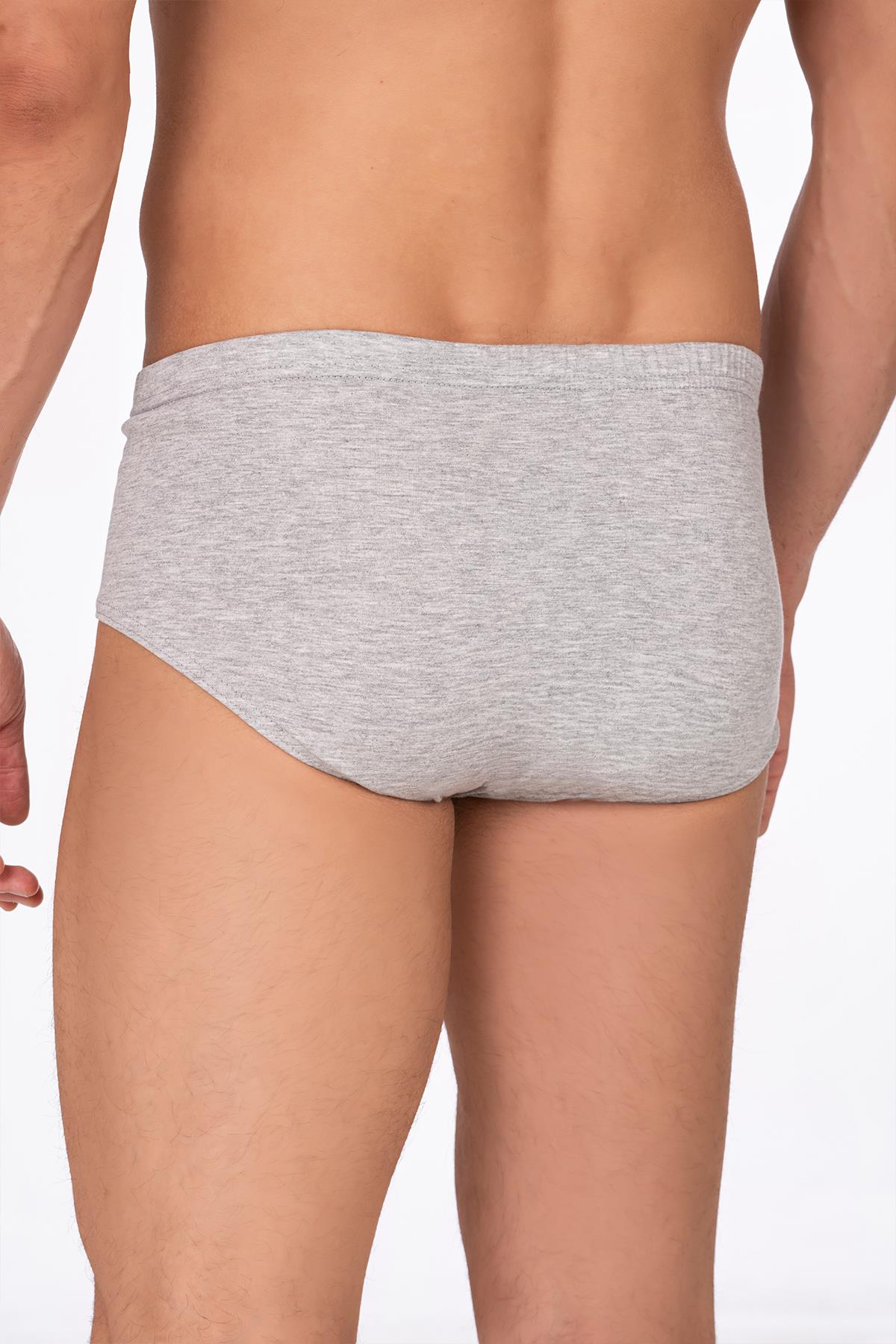 Erkek Pamuklu Süprem Slip Külot 3'lü Paket – Rahat & Dayanıklı | Gri Melanj K0037