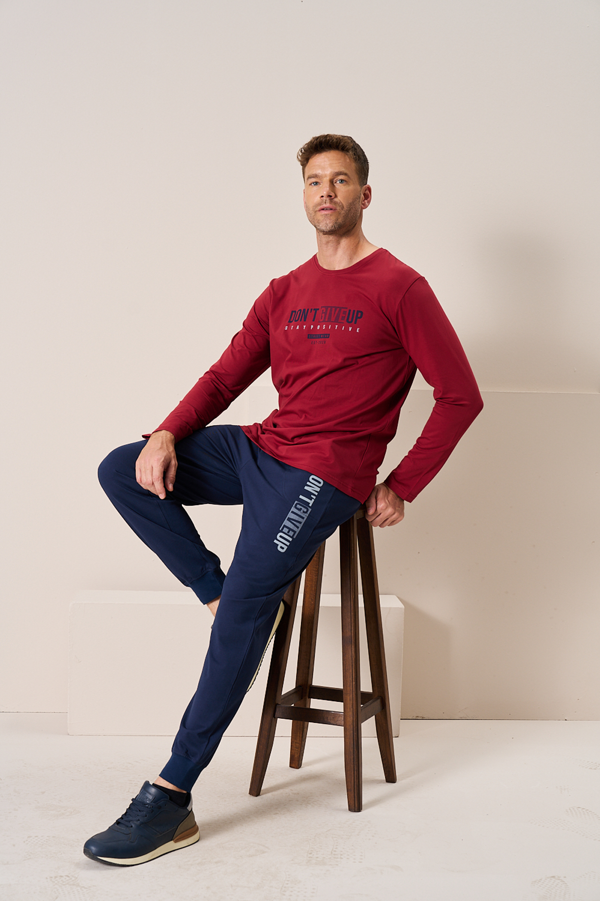 Erkek Penye Süprem Eşli Bisiklet Yaka Takım | Siyah 2197