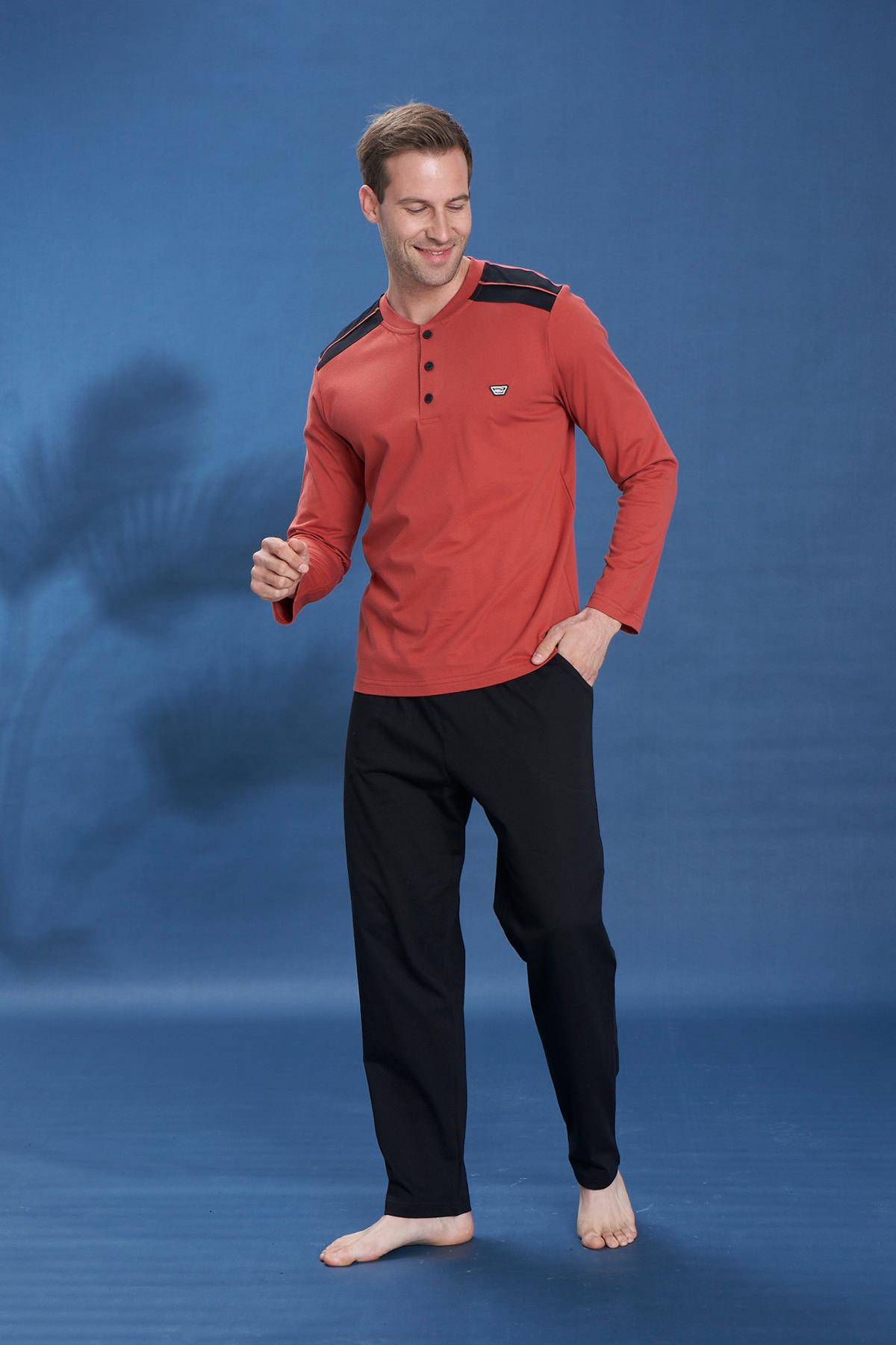 Erkek Penye Süprem Genç Önü Patlı Takım | Kiremit 2124