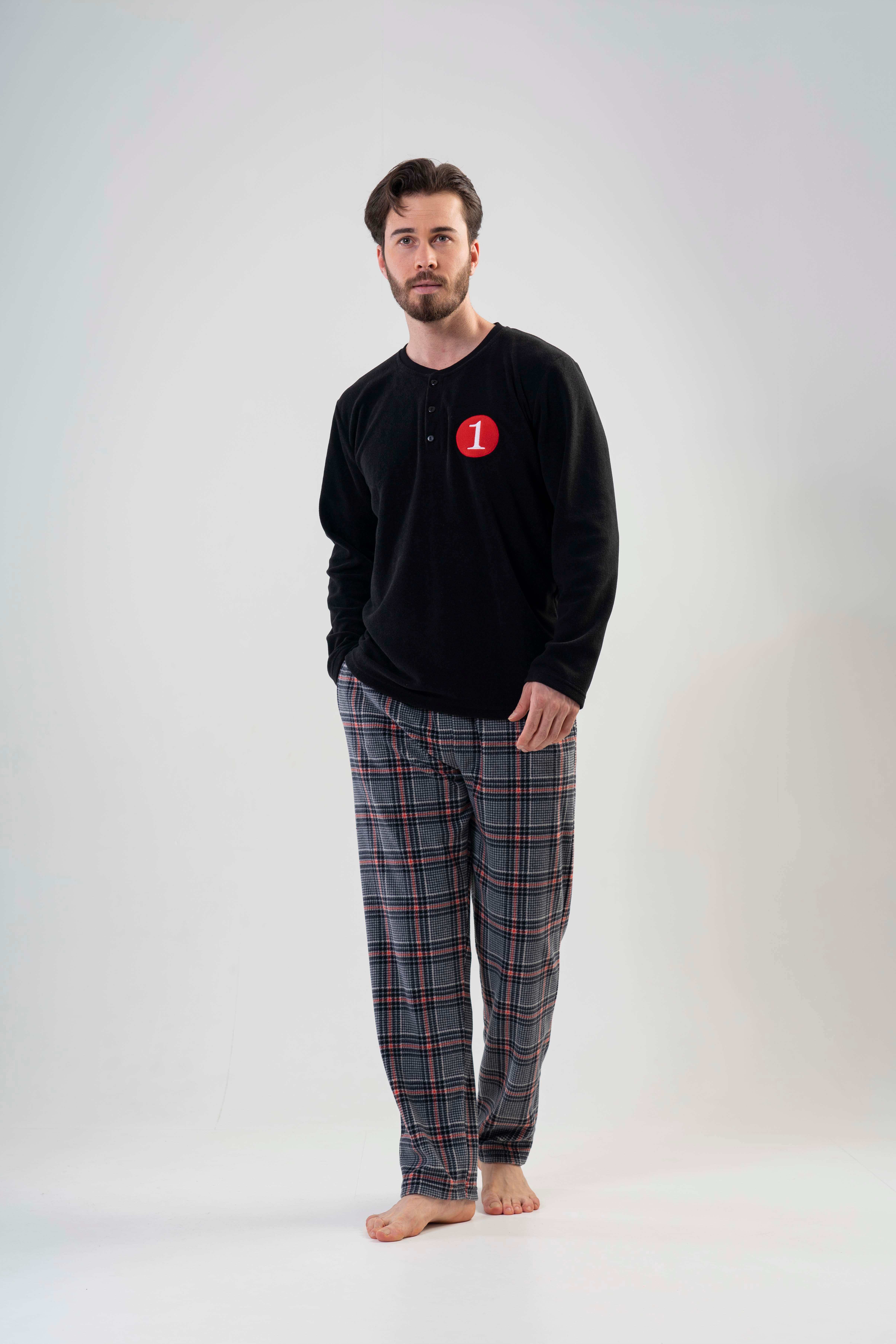 Erkek Uzun Kol Polar Pijama Takımı | Kompedan  AW22 Vnt. 2010520217