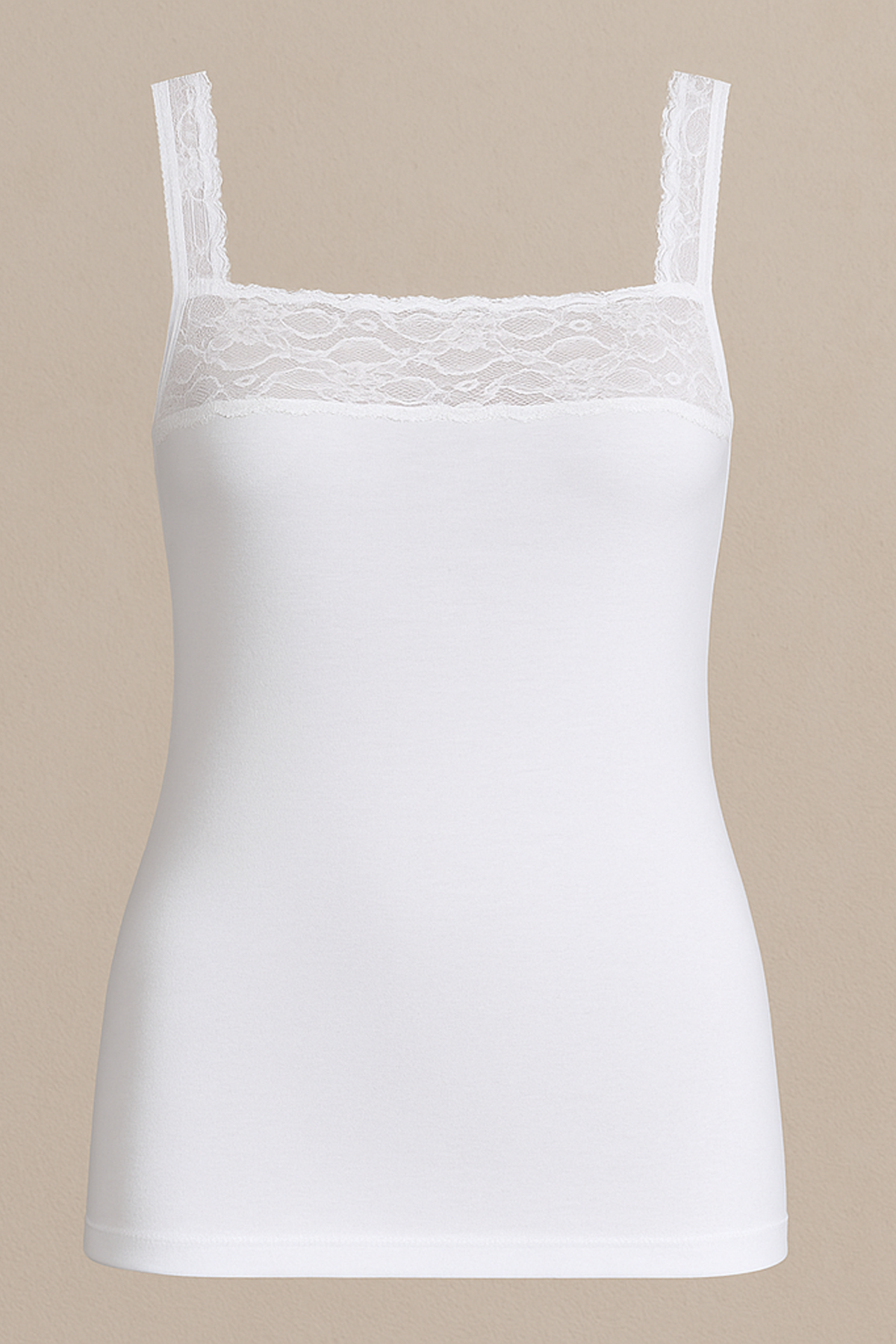 Kadın Dantel Detay Askılı Atlet | Beyaz 25114