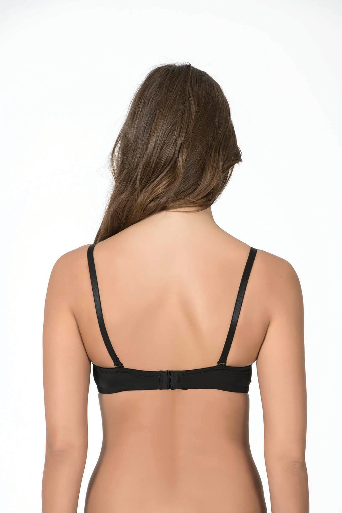 Kadın Dolgusuz Kulaklı Sütyen | Siyah 1108