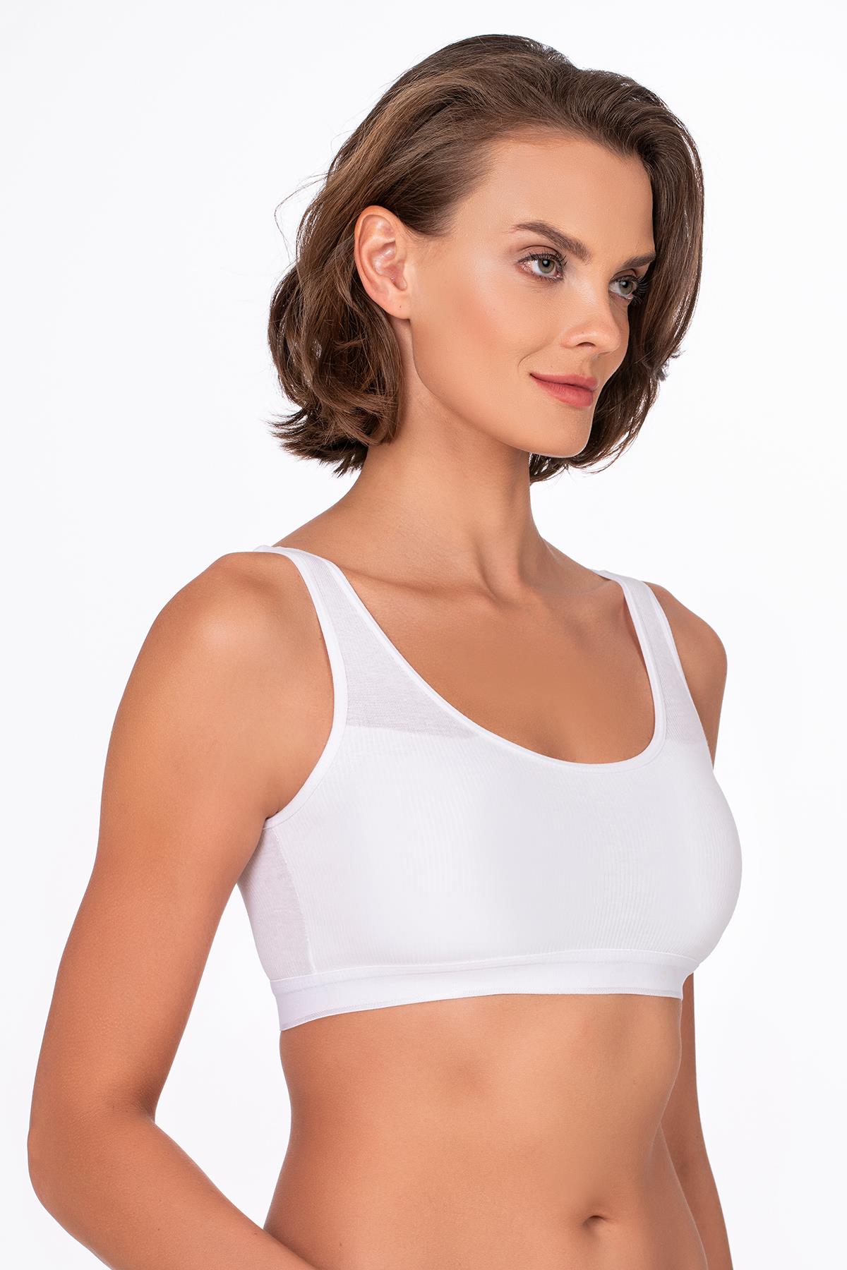 Kadın Kaşkorse Sporcu Sütyen | Beyaz 5017