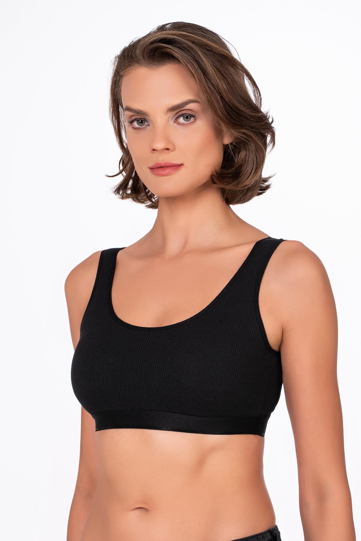 Kadın Kaşkorse Sporcu Sütyen | Siyah 5017