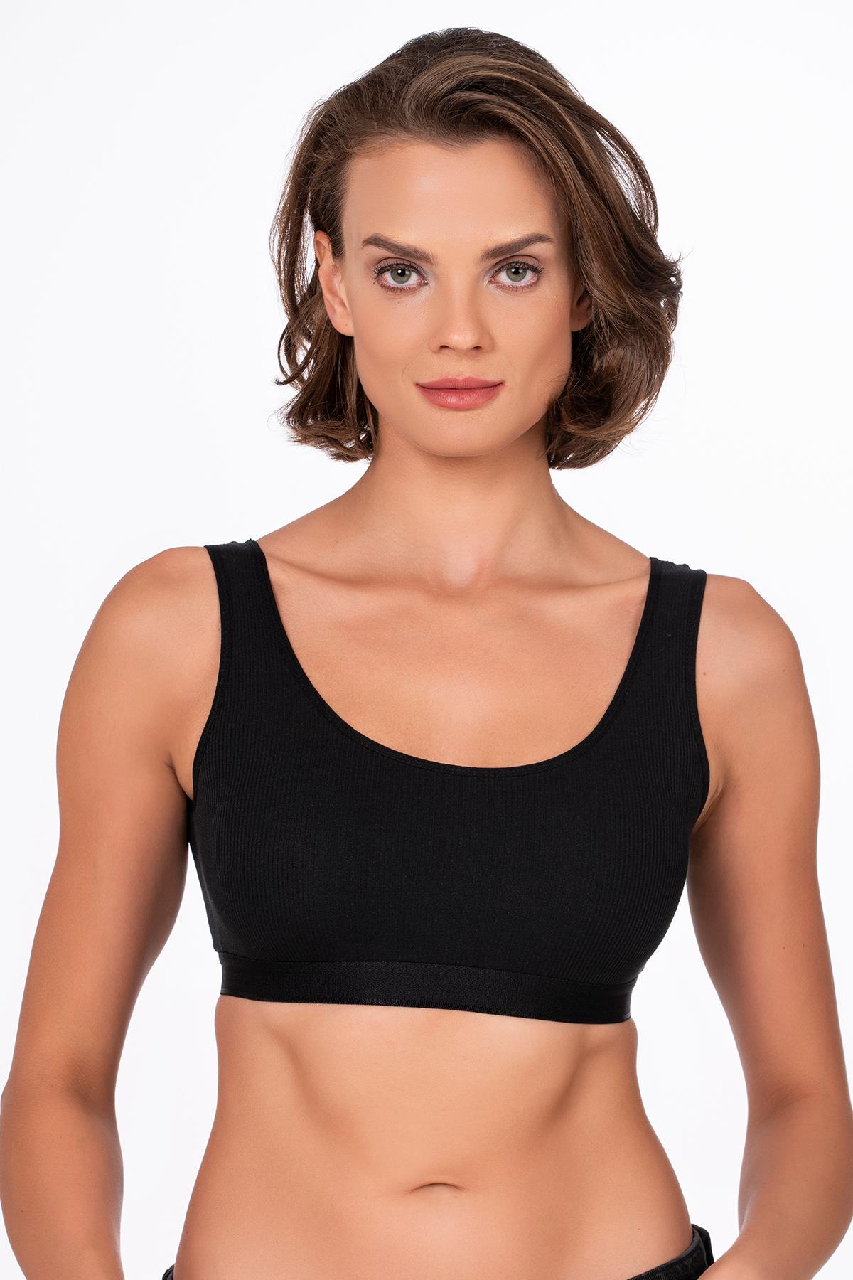 Kadın Kaşkorse Sporcu Sütyen | Siyah 5017