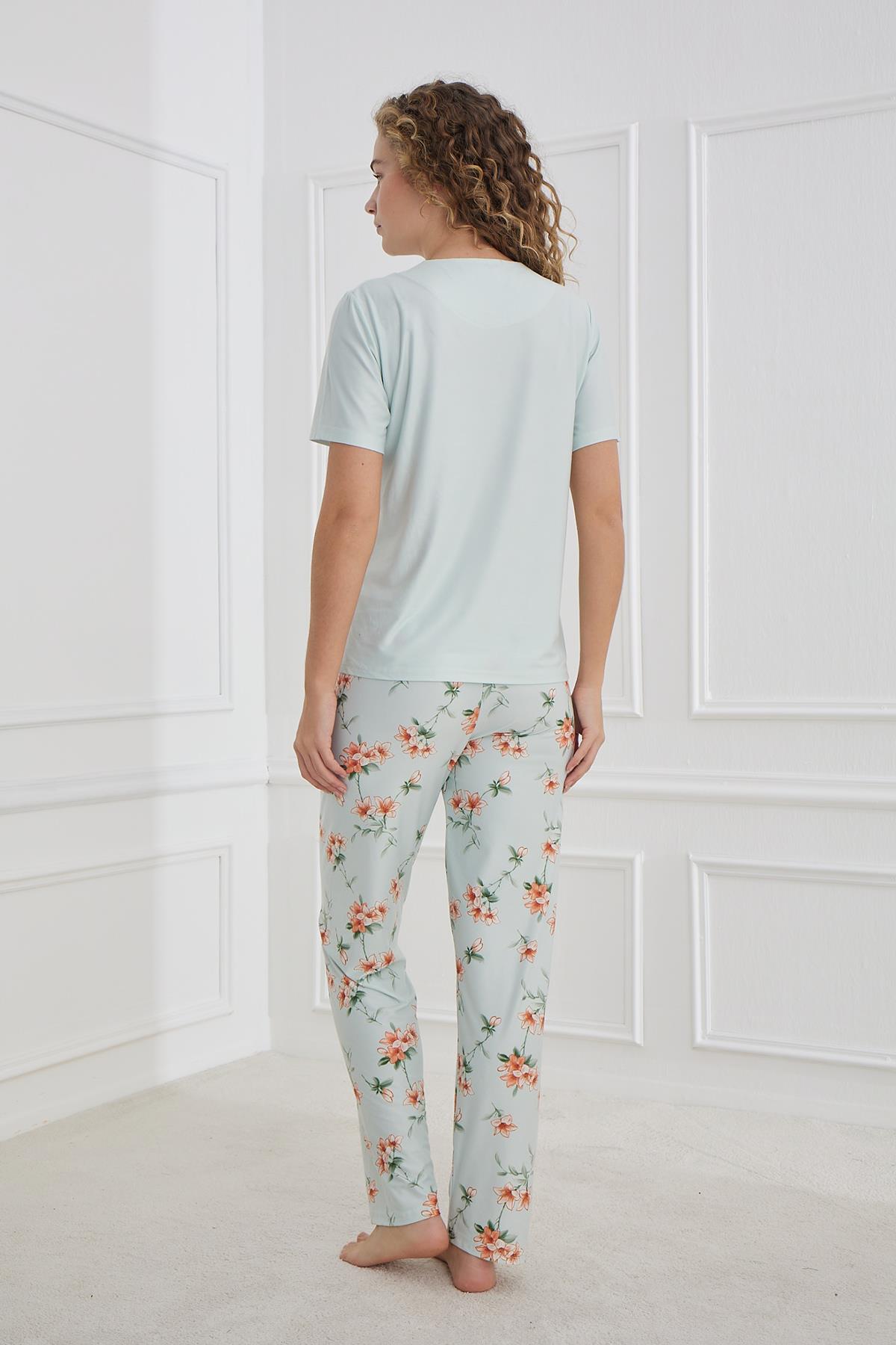 Kadın Marla Bisiklet Yaka Pijama Takım | 30102-1286