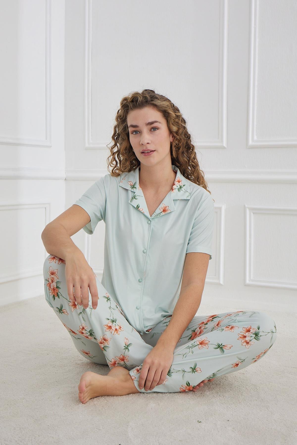 Kadın Marla Önden Düğmeli Pijama Takım | 30101-948