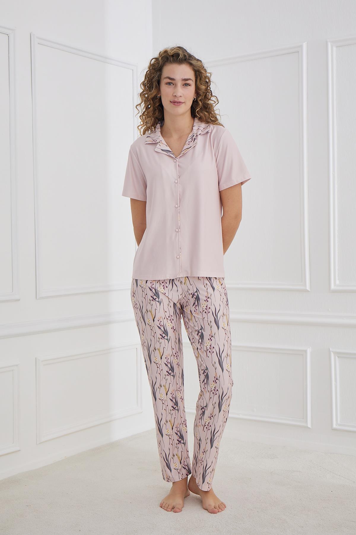 Kadın Marla Önden Düğmeli Pijama Takım | 30101-946