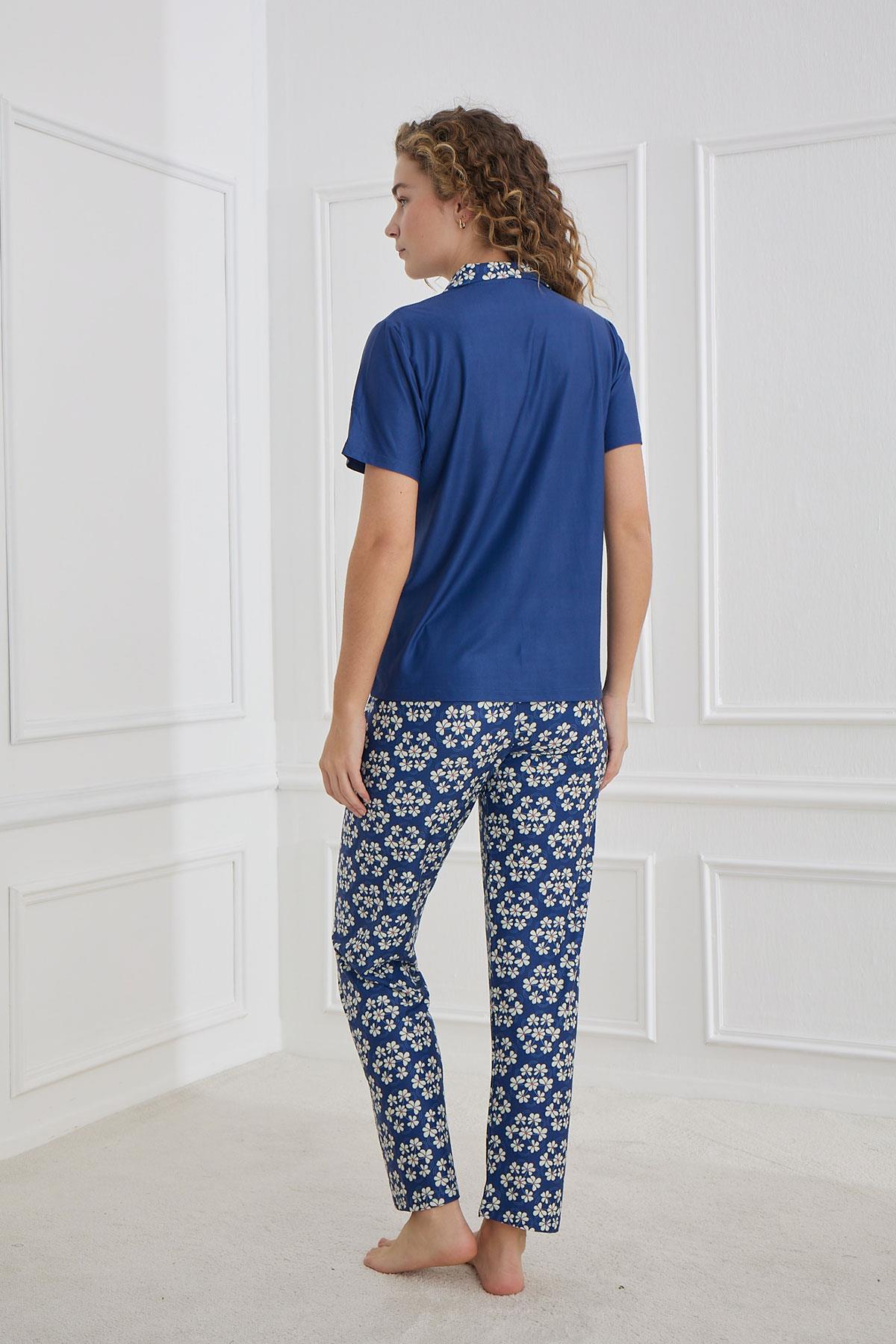 Kadın Marla Önden Düğmeli Pijama Takımı | 30101-1269