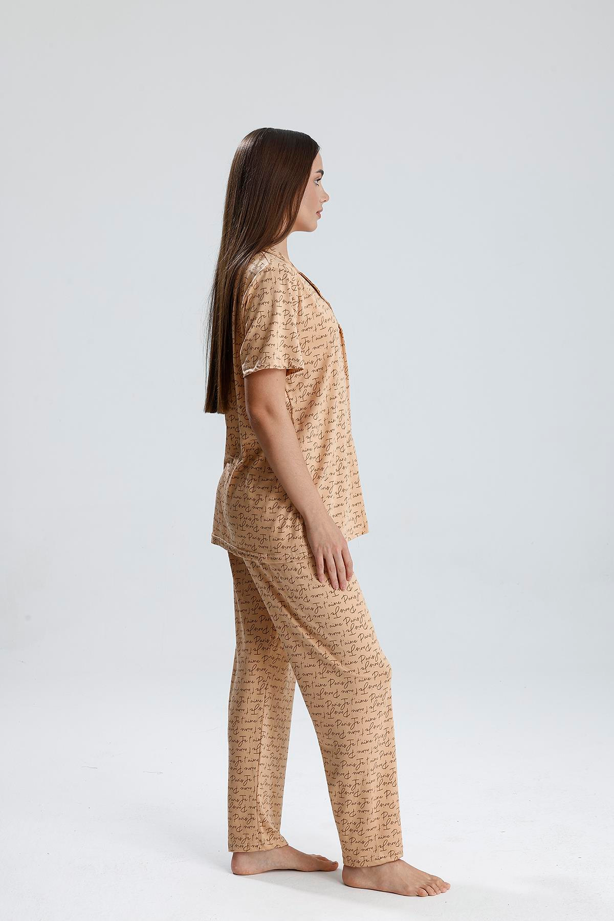 Kadın Önden Düğmeli Pijama Takım | Latte Paris 