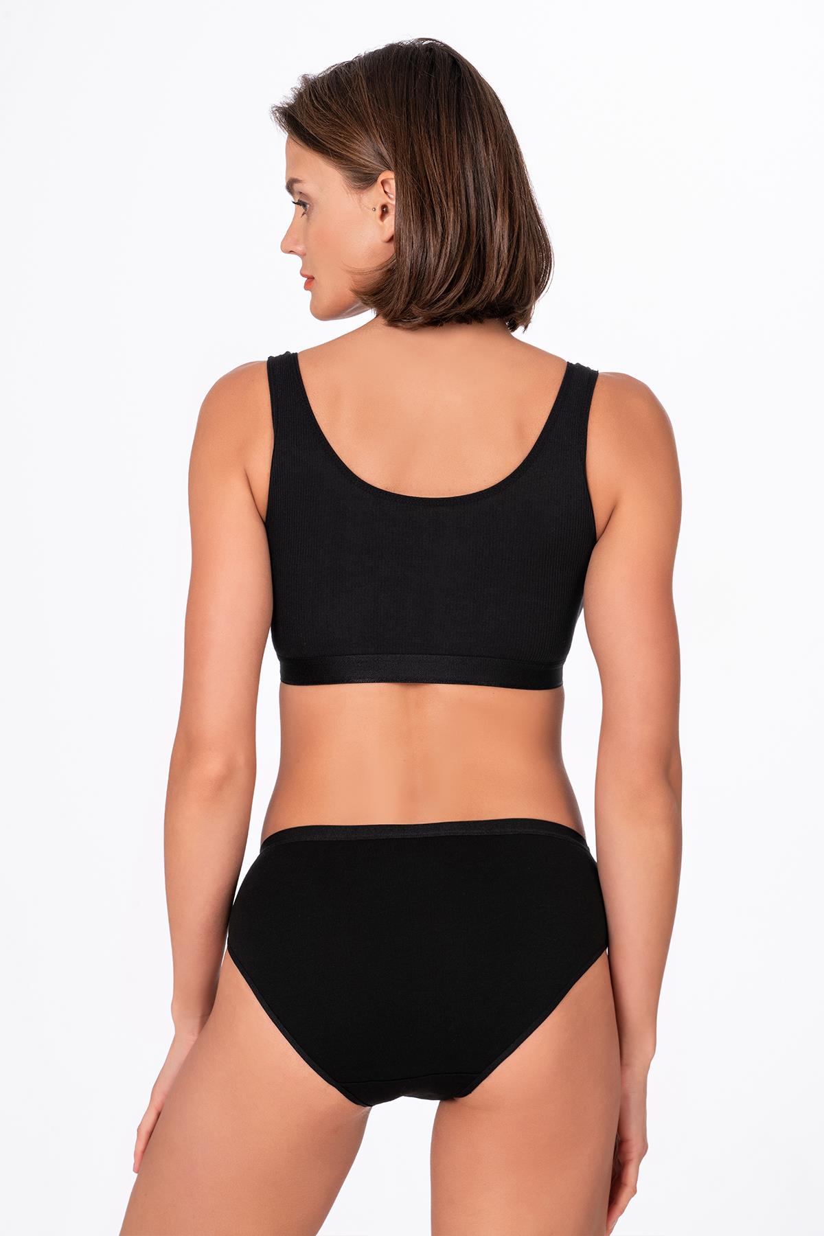 Kadın Pamuklu Bato Külot Siyah | K6121 